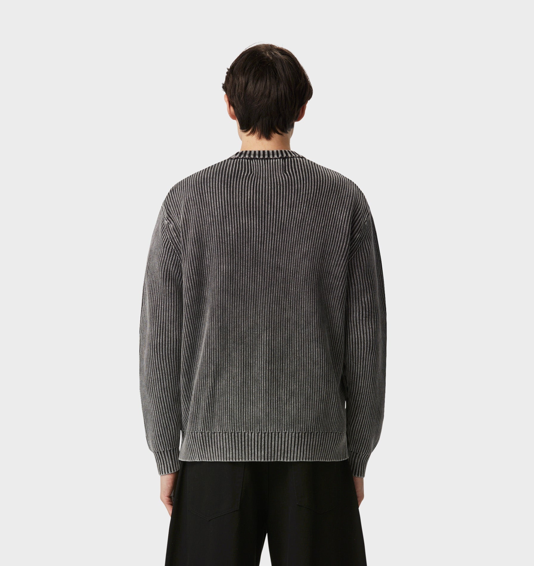 Acid Wash Knit Crew - Acid Black