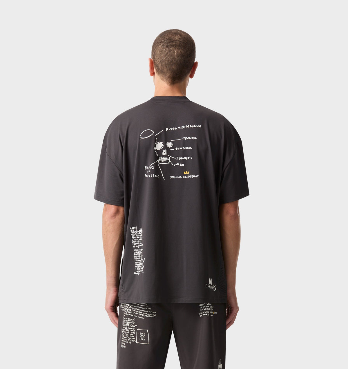 Basquiat Scribble Active Box Tee - Charcoal