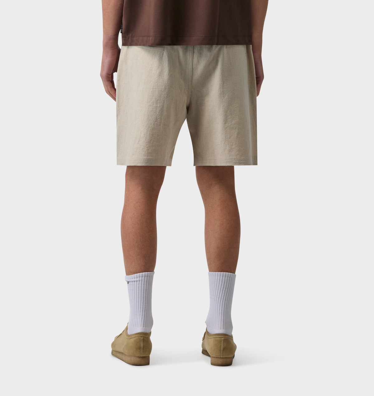 Linen Michael Pleat Short - Bone