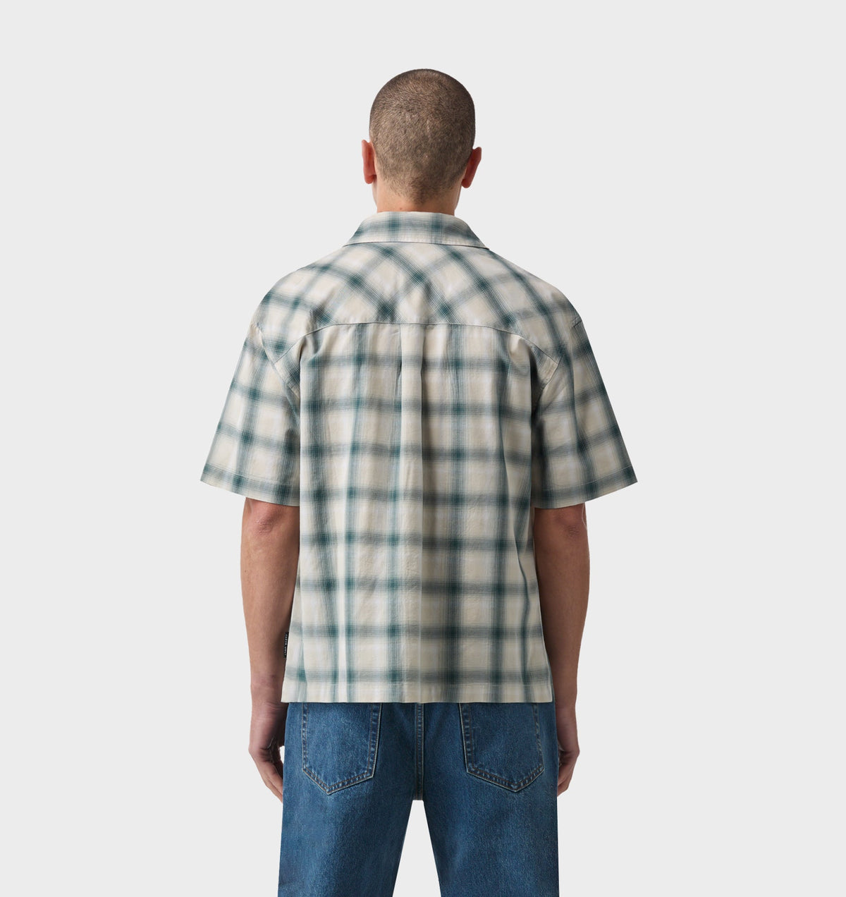 Arlo SS Shirt - White/Teal Check