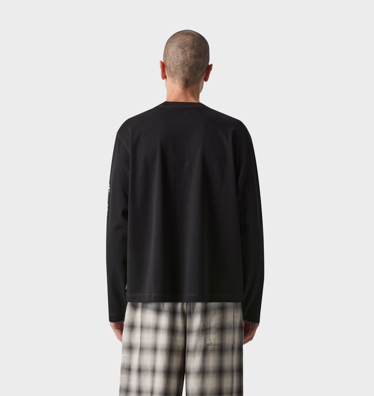 Peace Love Kindness Crop Box LS Tee - Black