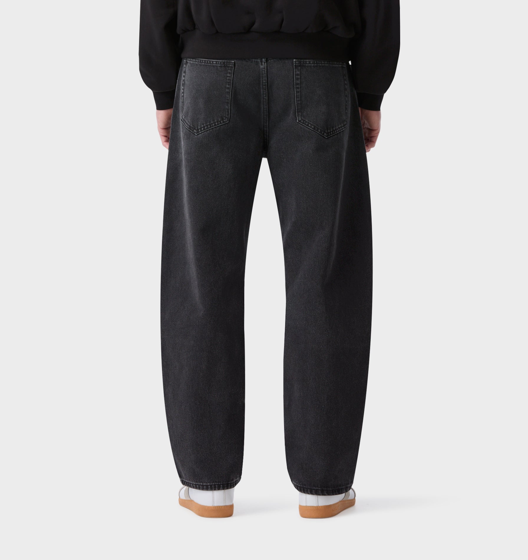 Barrel Leg Denim - Washed Black