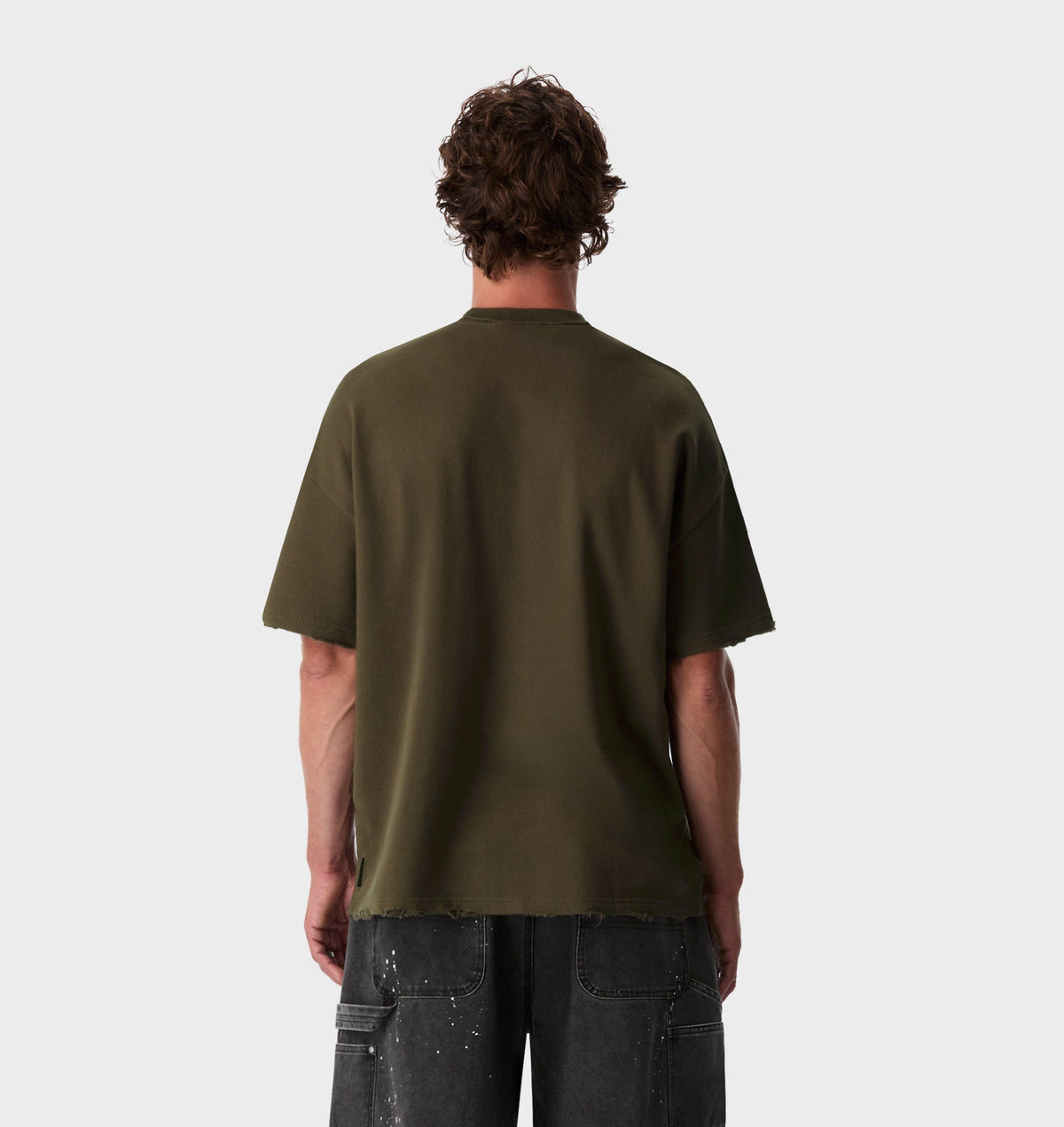 Raw Hem Heavy Box Tee 2.0 - Burnt Olive