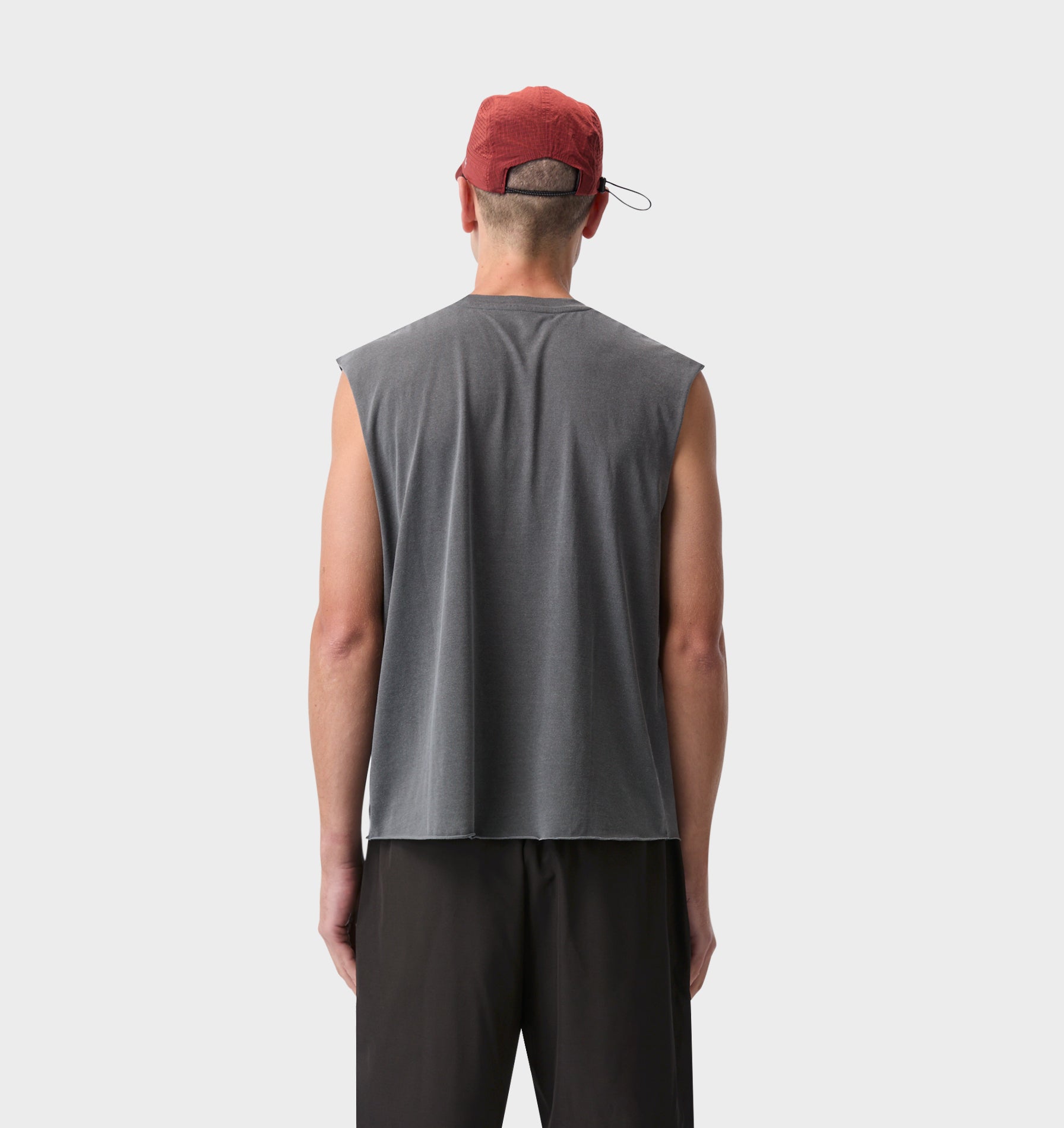 Skull Active Cotton Crop Tank - Washed Black