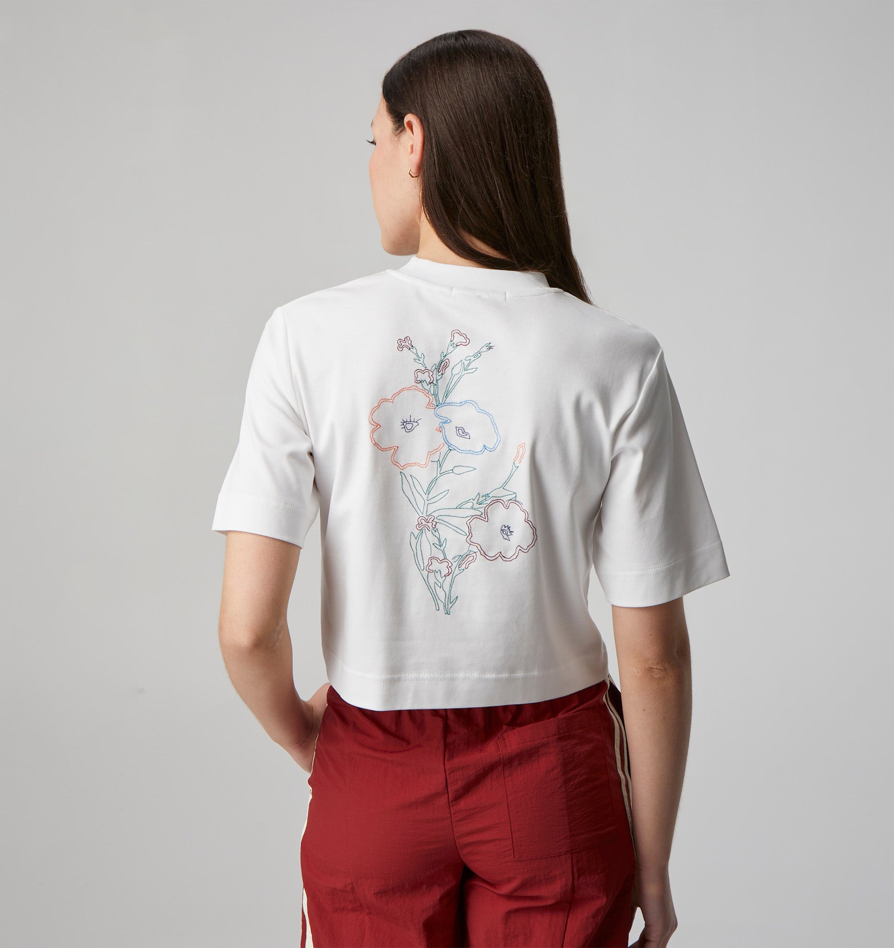 In-Bloom Embroidery Tee - White