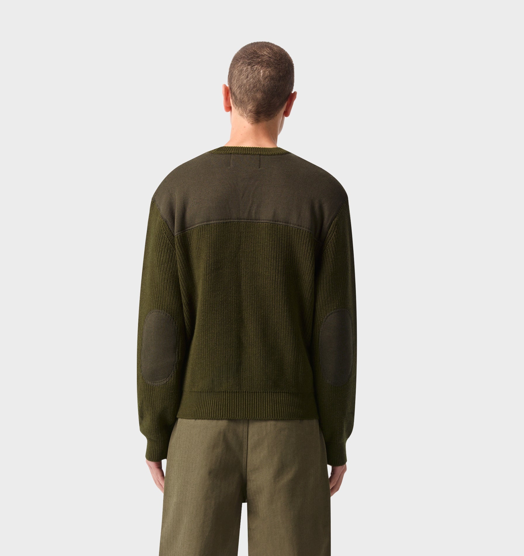 Militia Cropped Knit Sweater - Olive Marle