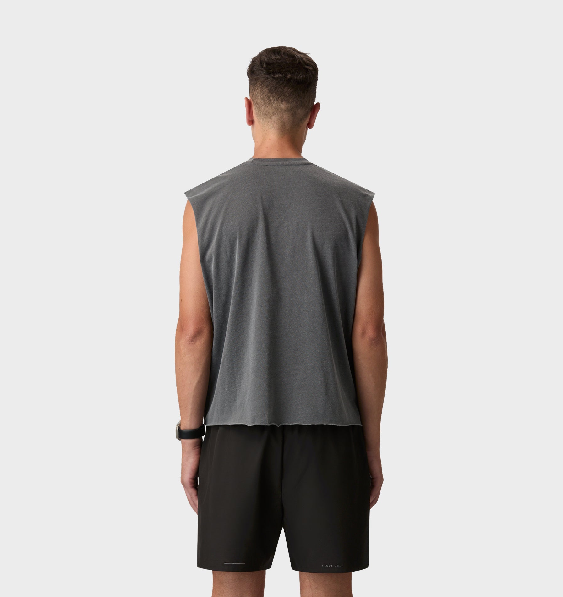 Skeleton Lewi Cropped Tank - Washed Black