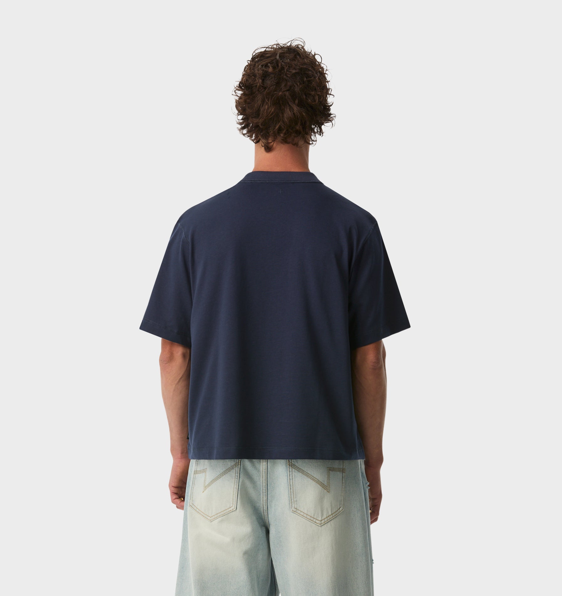 Crop Box Tee - Indigo