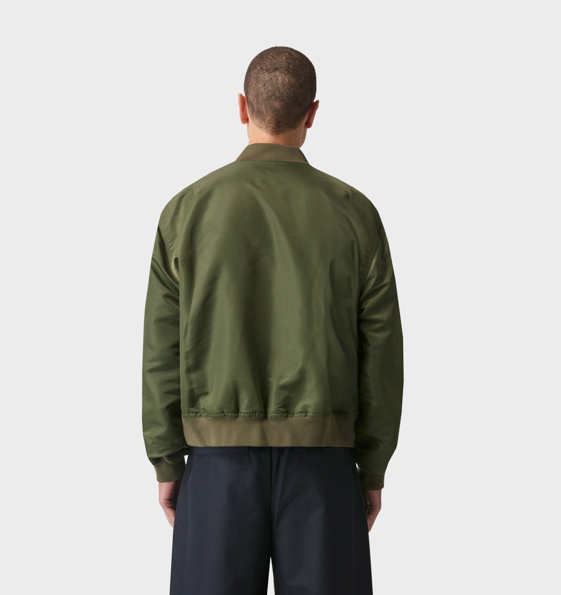 Nylon Bomber Jacket - Army Green