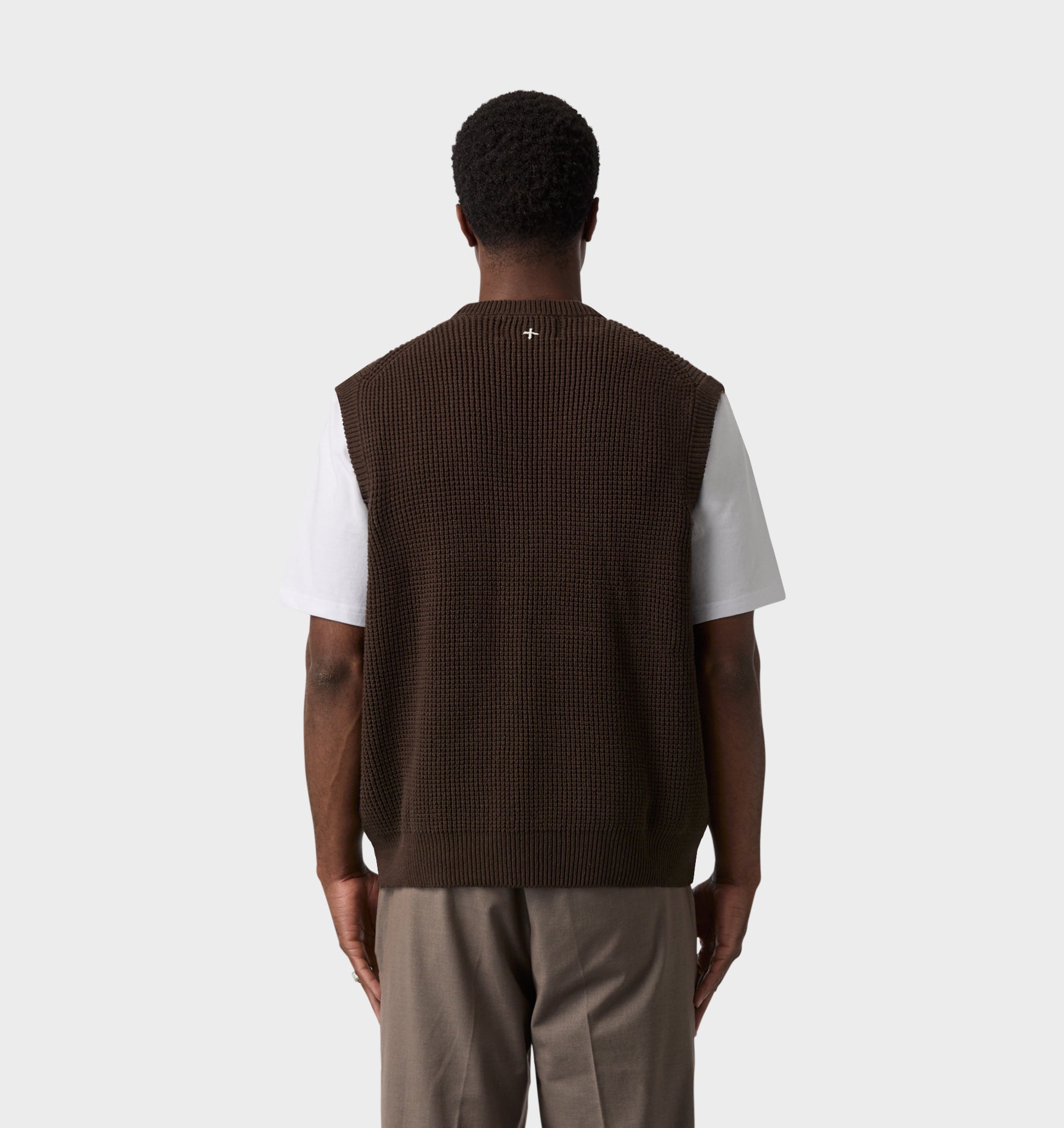 Knit Crew Vest - Espresso