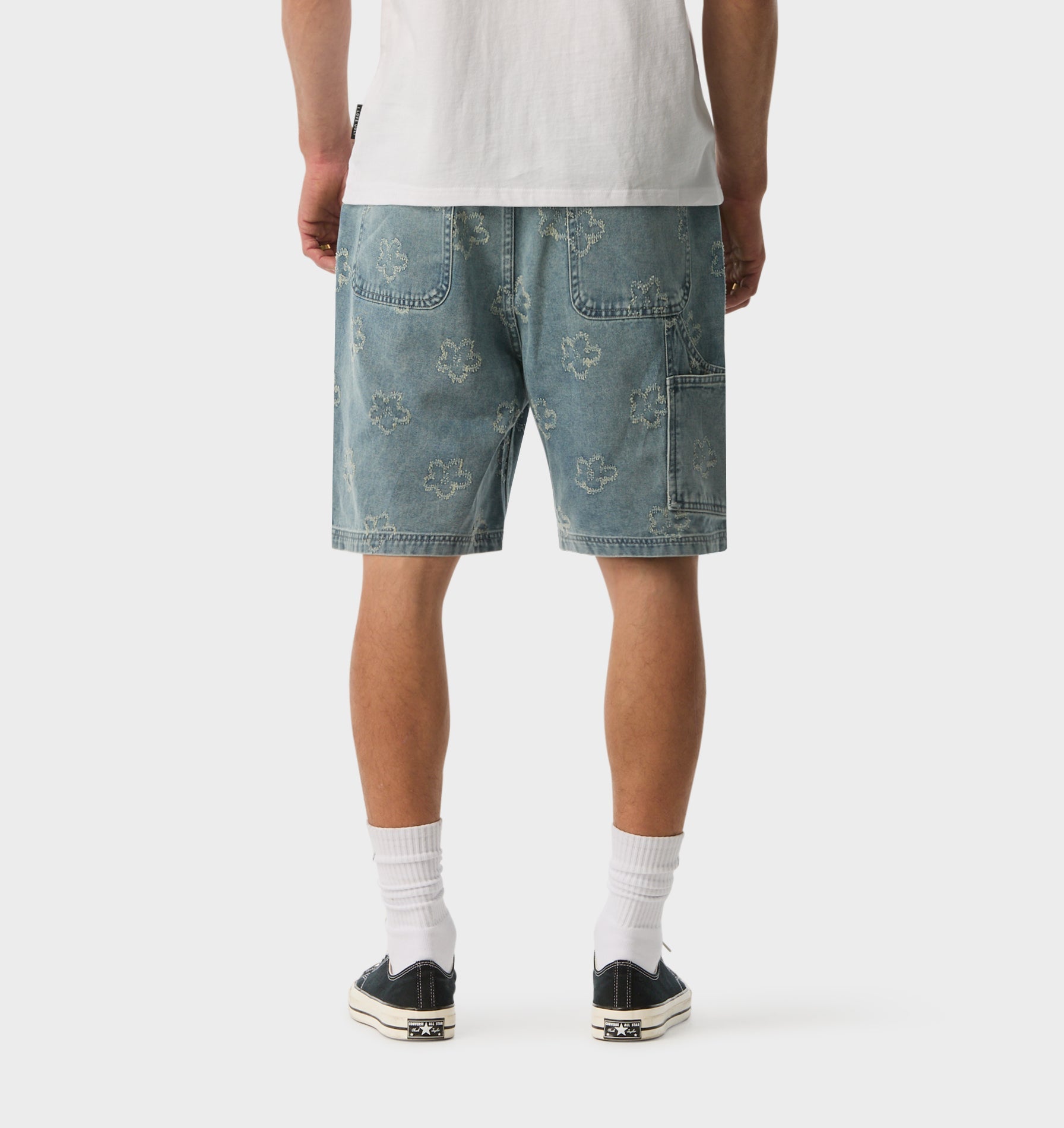 Floral Clean Carpenter Short - Vintage Blue