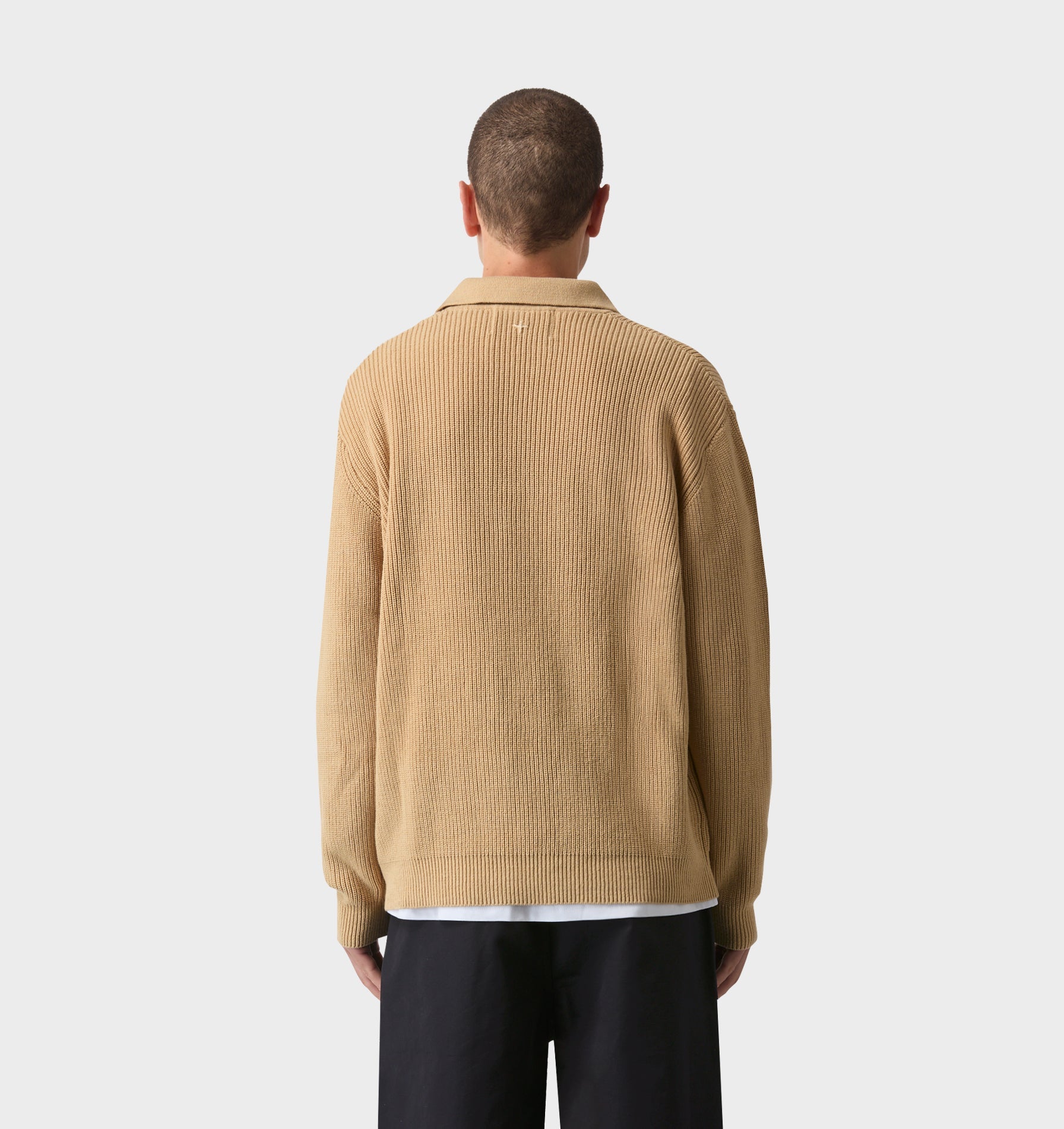 Knit LS Polo - Smokey Mustard