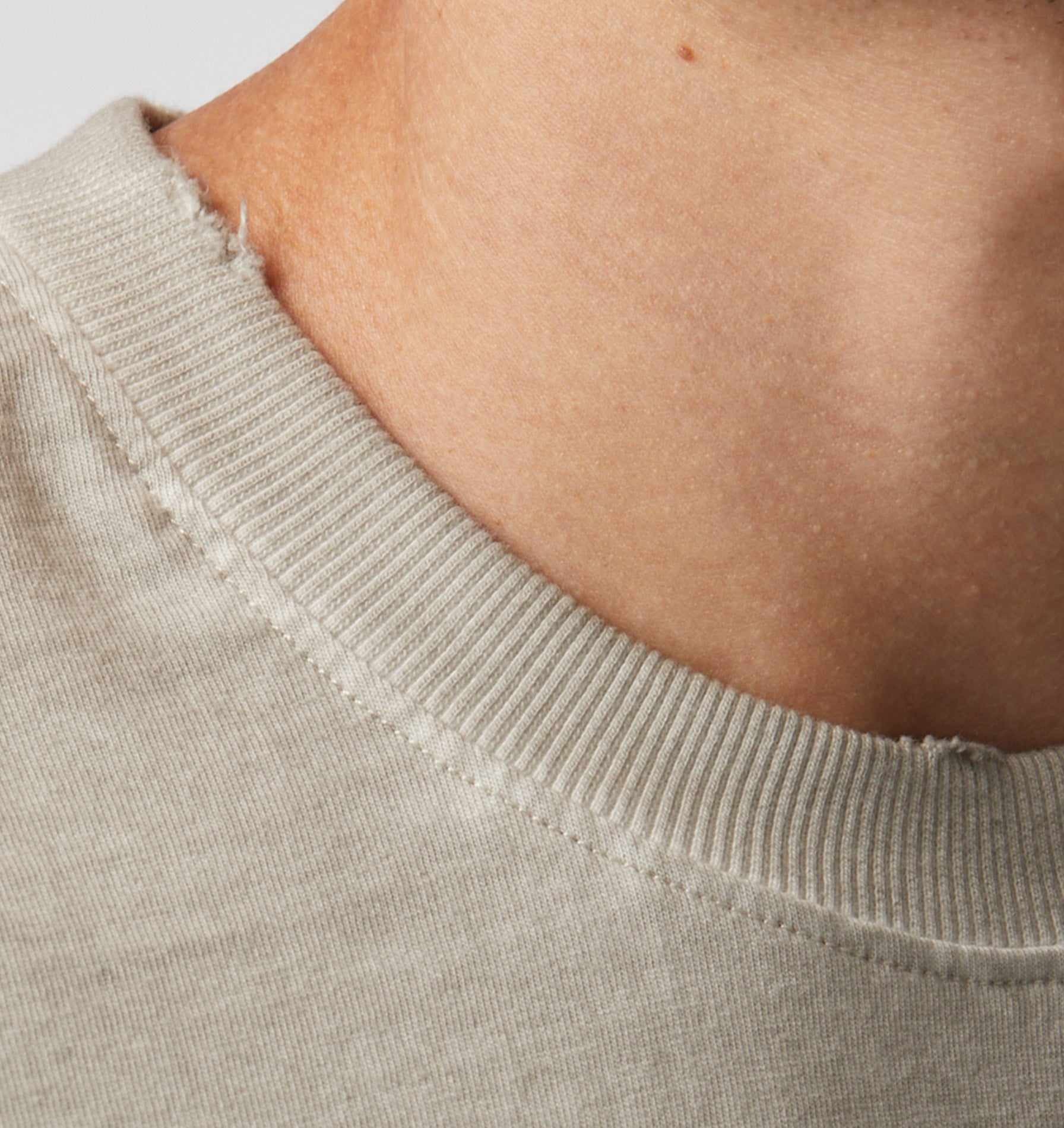 Distressed Lewi Crop Tee - Mushroom