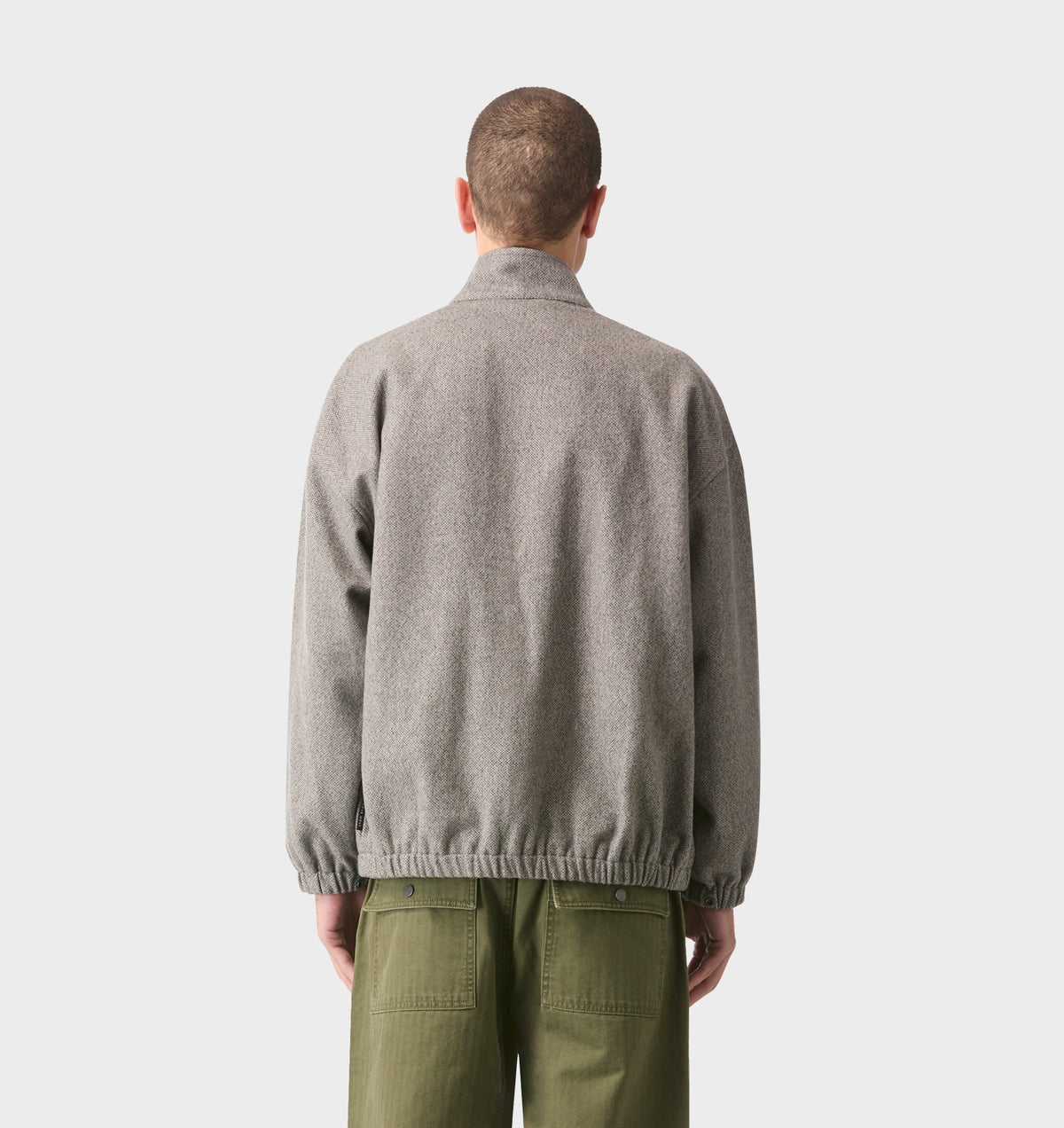Funnel Neck Jacket - Grey Tweed