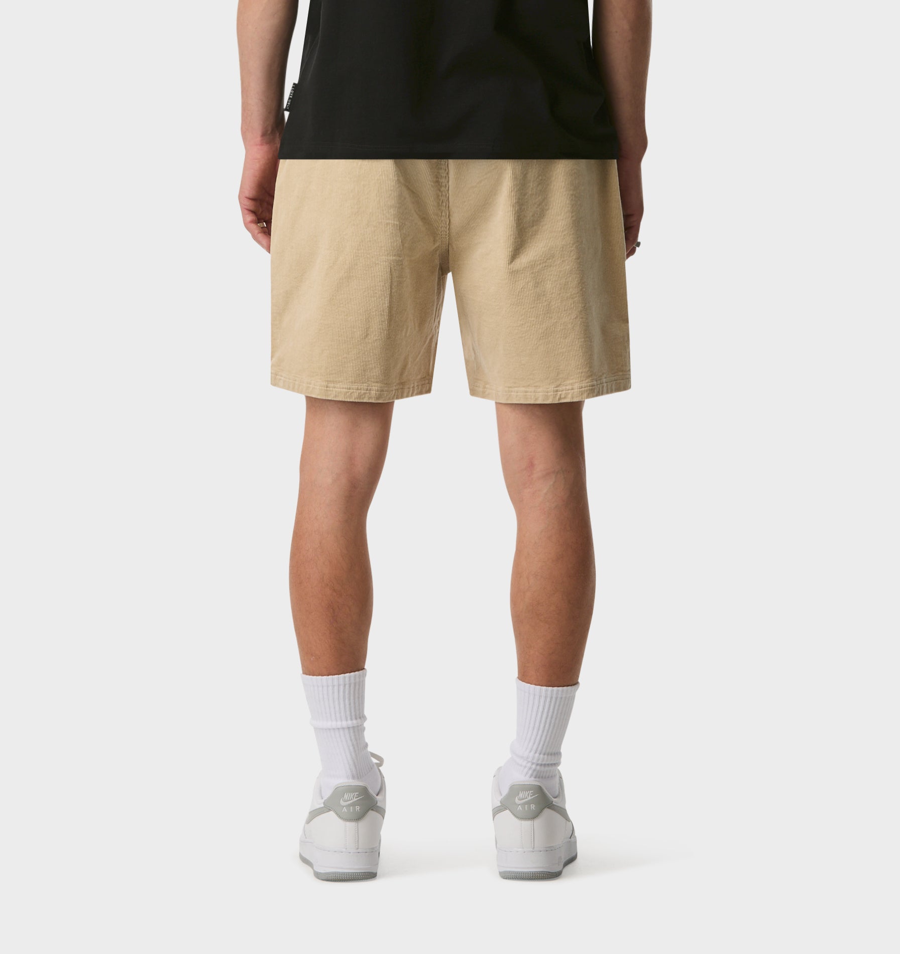 Michael Pleat Cord Short - Sand