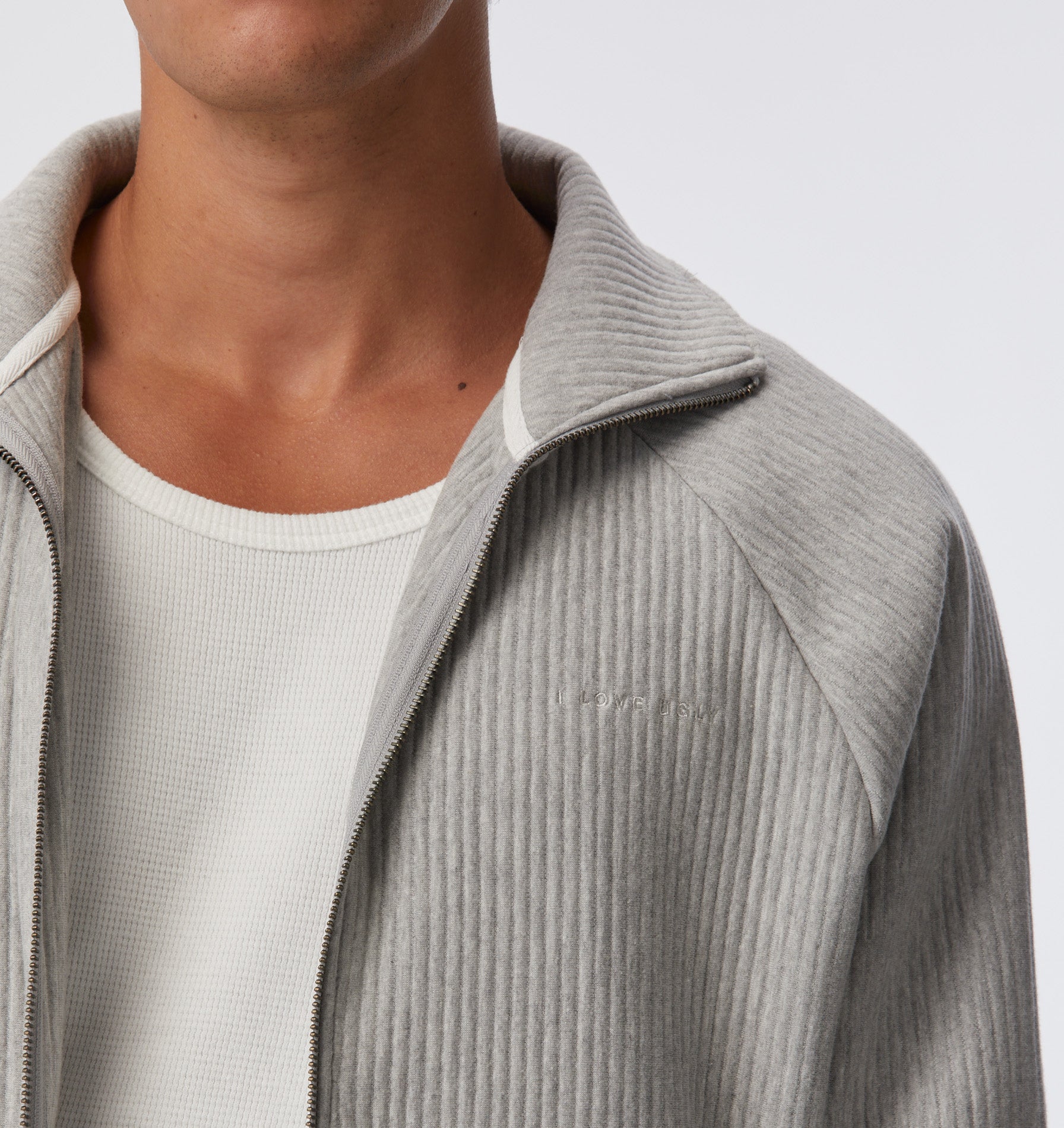 Zip Through Tottenham Pullover - Vintage Grey