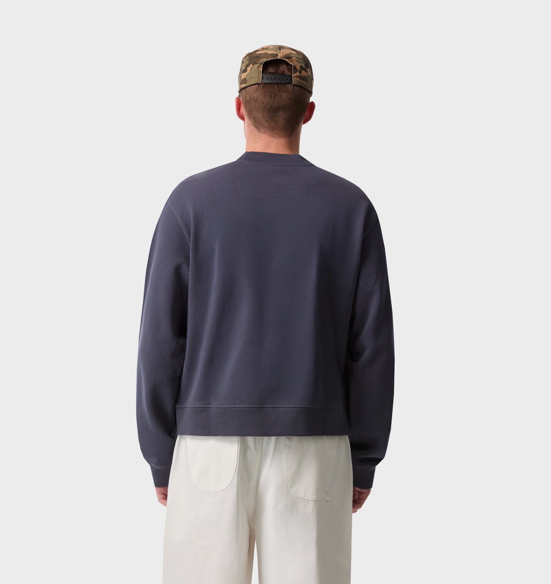 Crop Oversized Crew - Indigo
