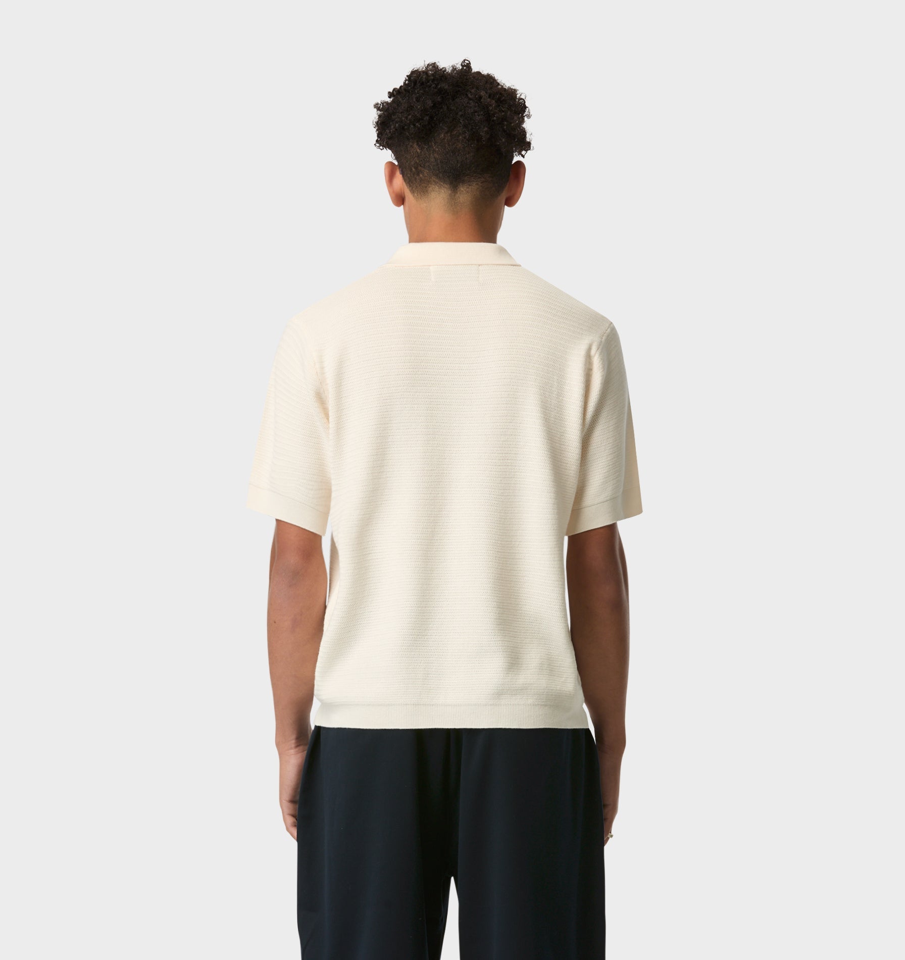 Ronan SS Knit Polo - Off White