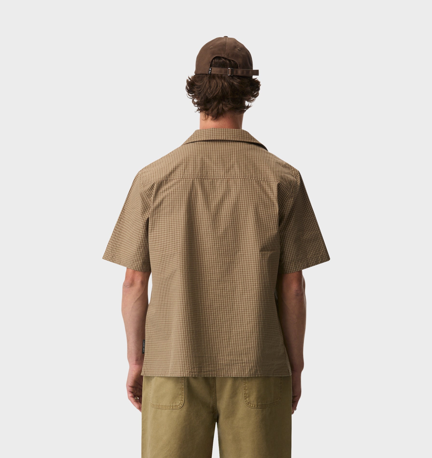 Check Cuban Collar SS Shirt - Brown/Beige Check