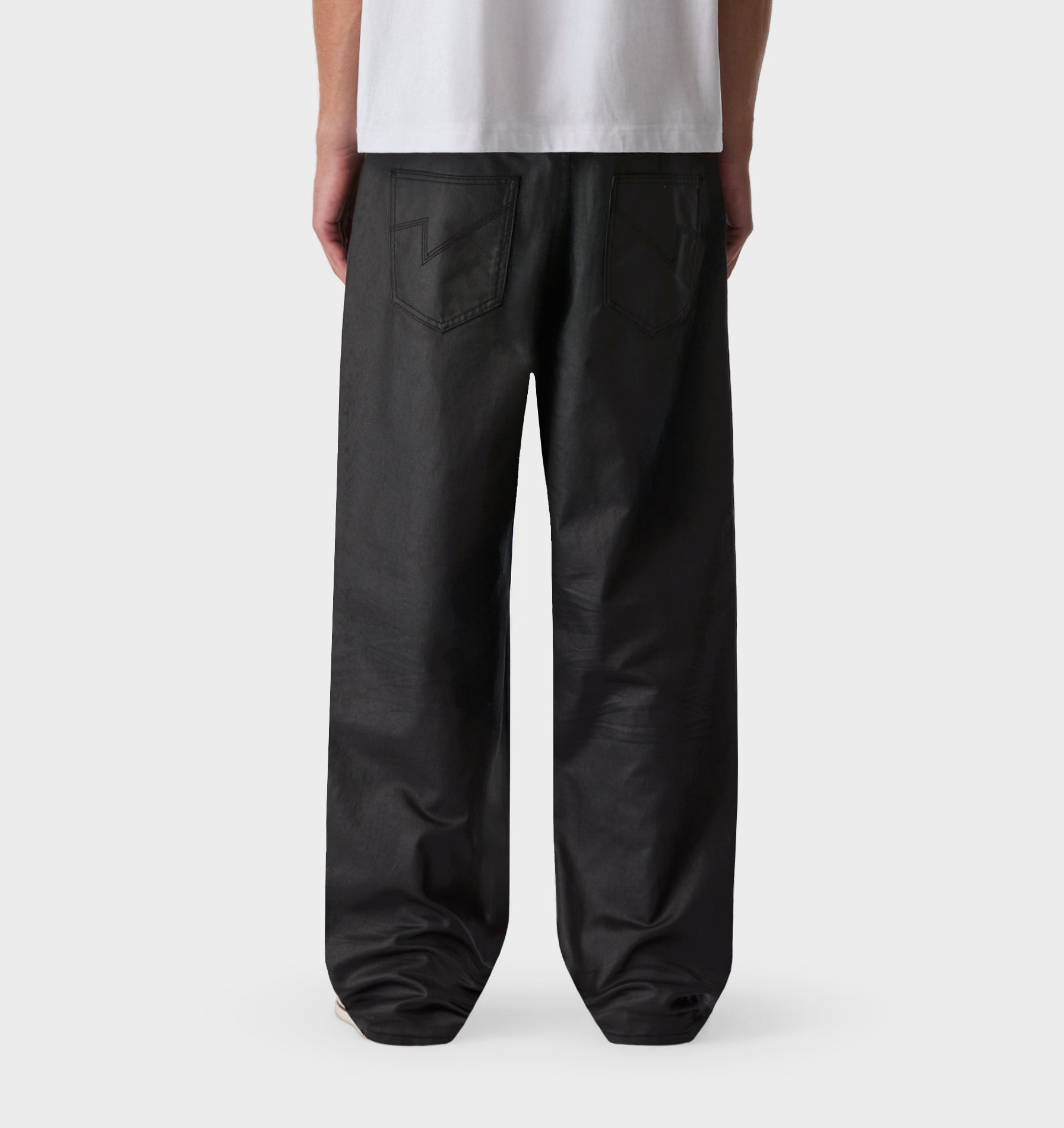 Edgar Wide Denim - Coated Black
