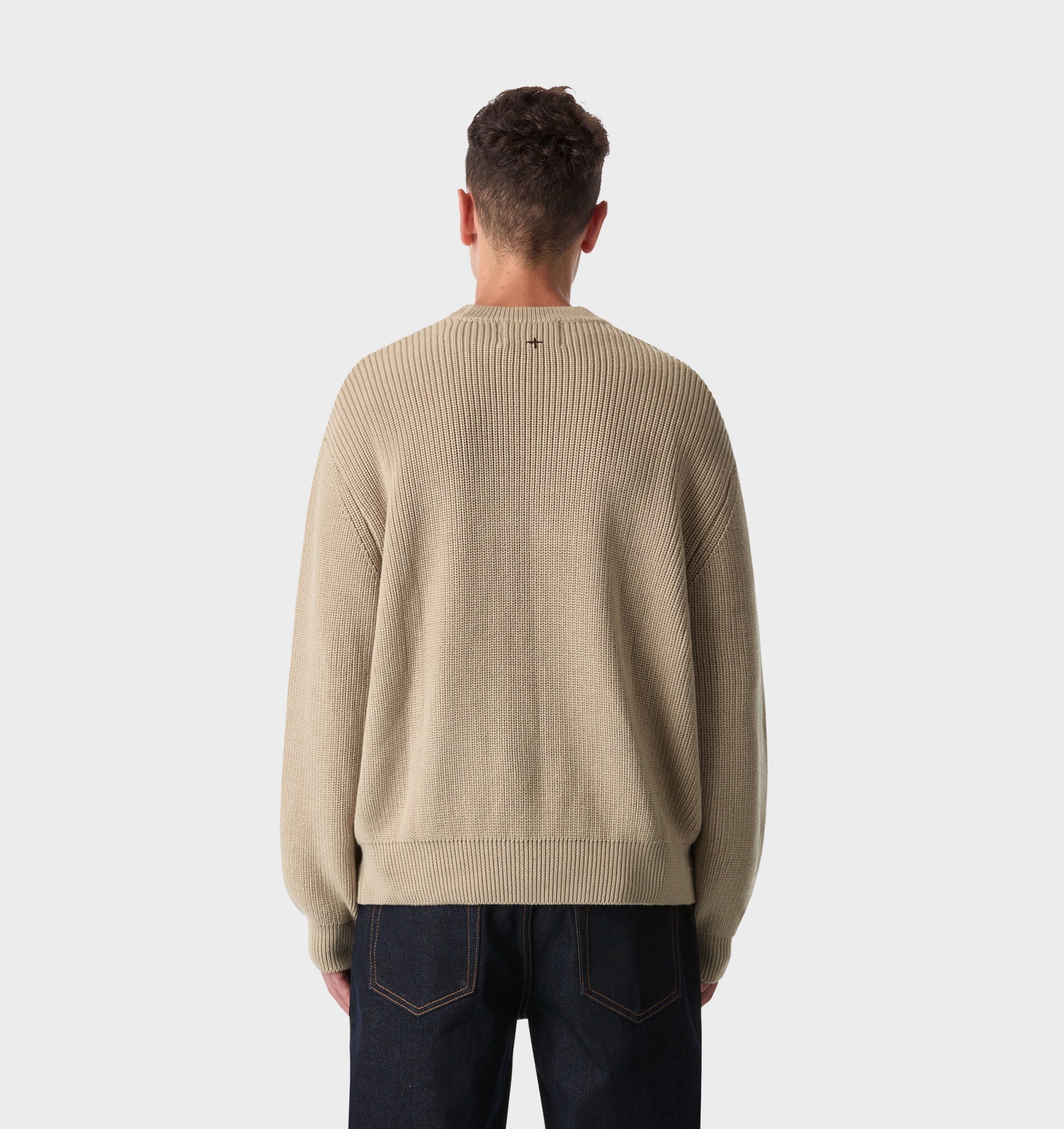 Cropped Knit Sweater - Bone