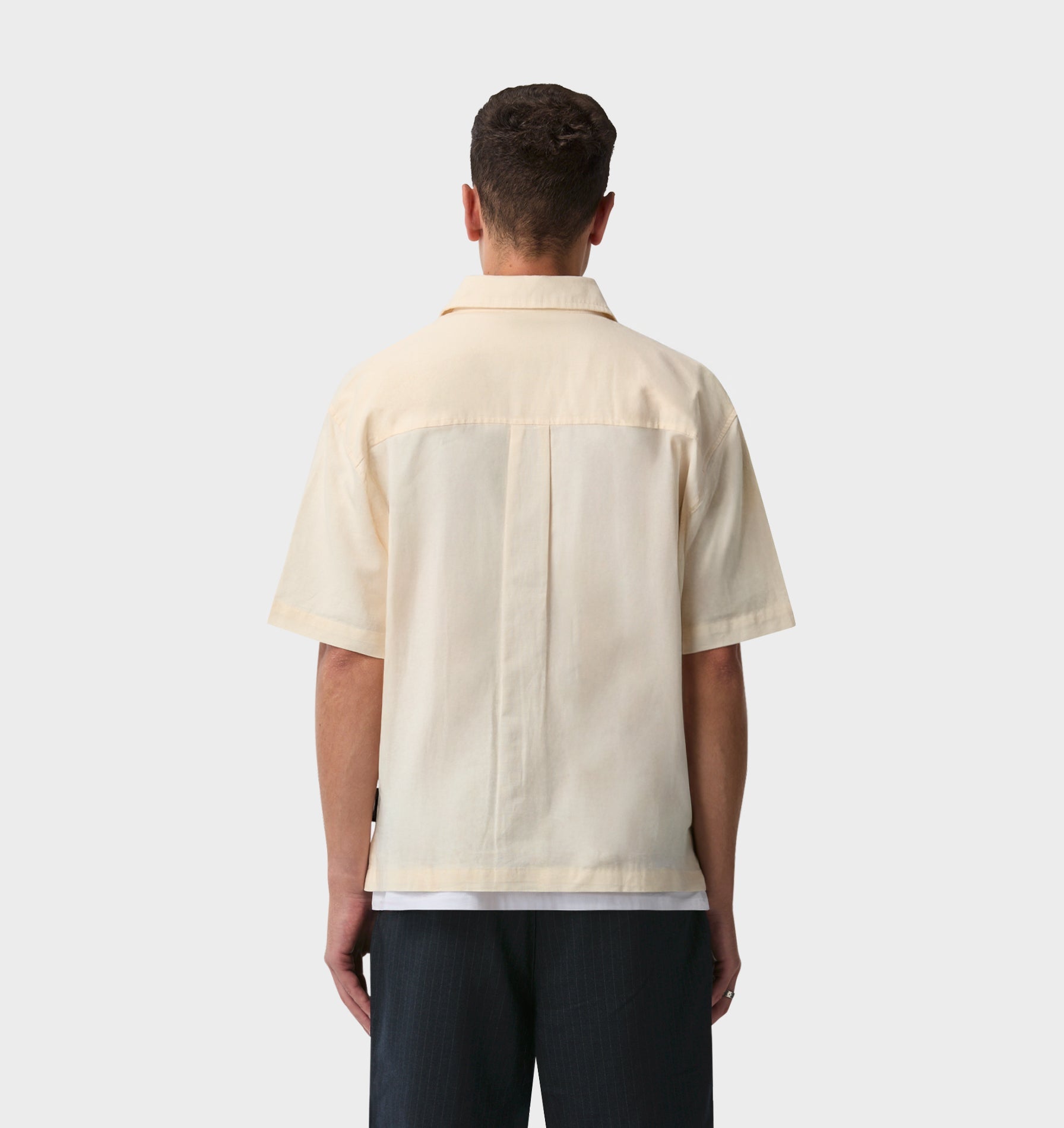 Linen Dawson Boxy SS Shirt - Bone