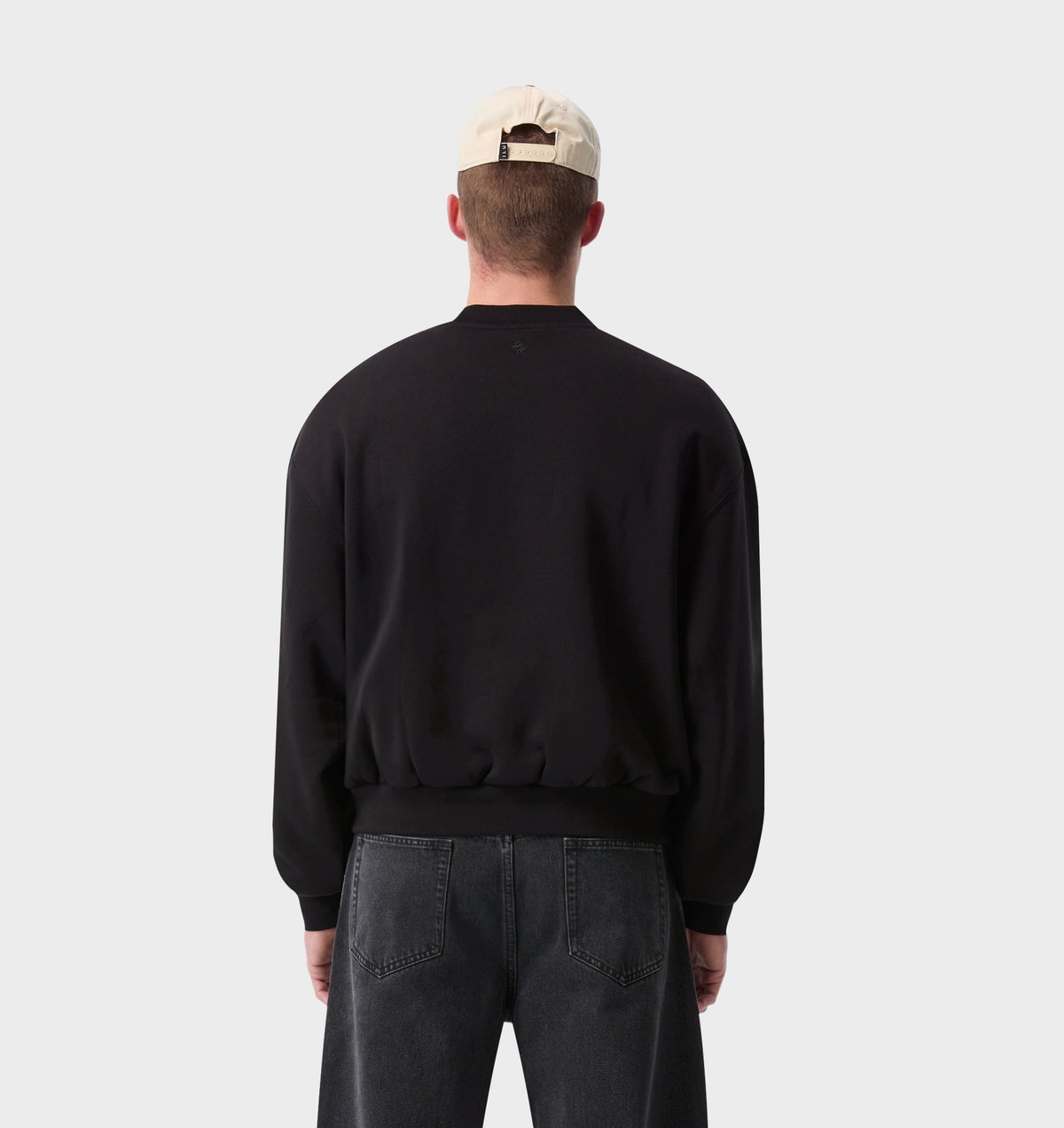 Heavy Box Crop Crew - Black