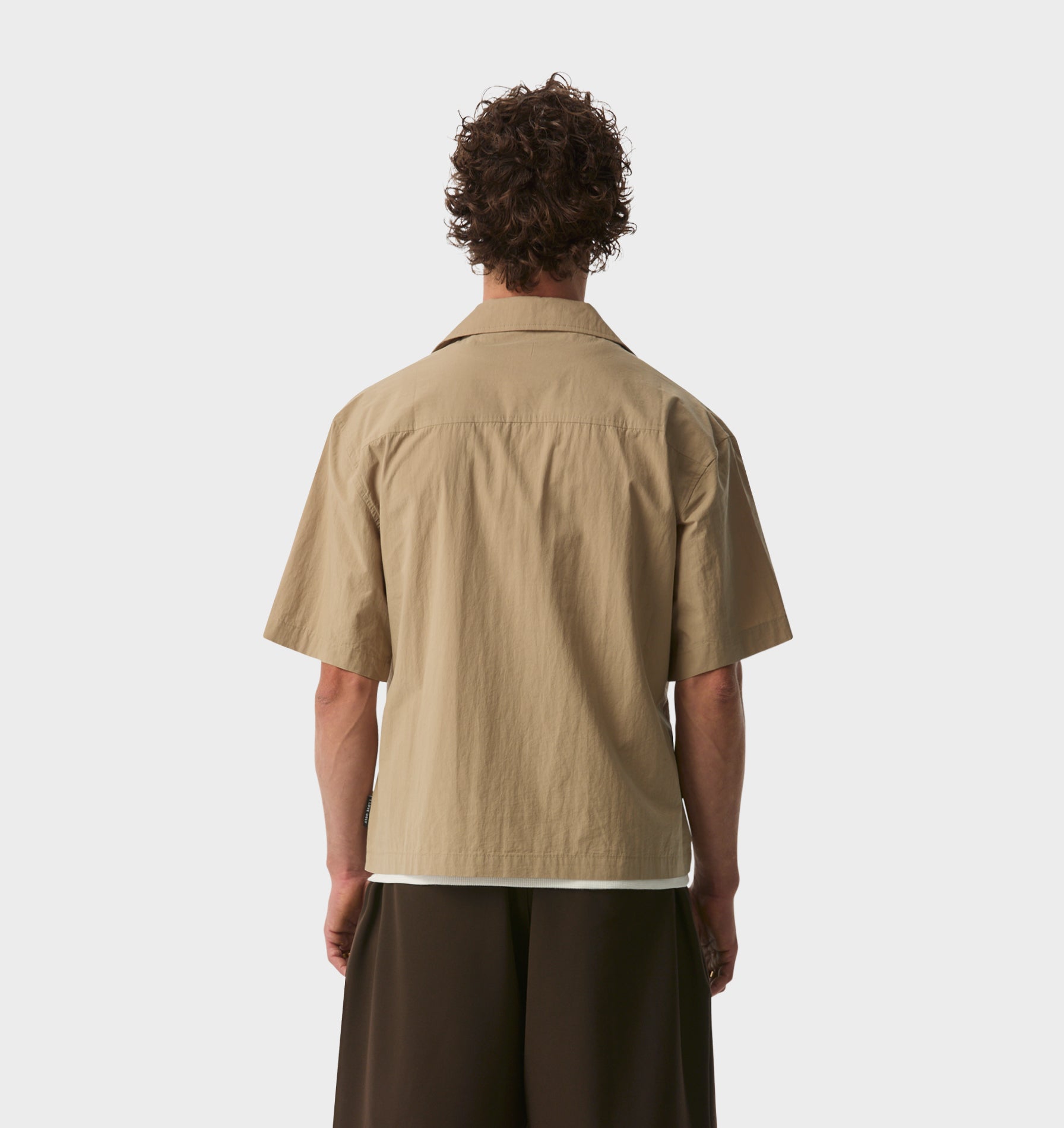 Box Cuban Collar Shirt - Taupe