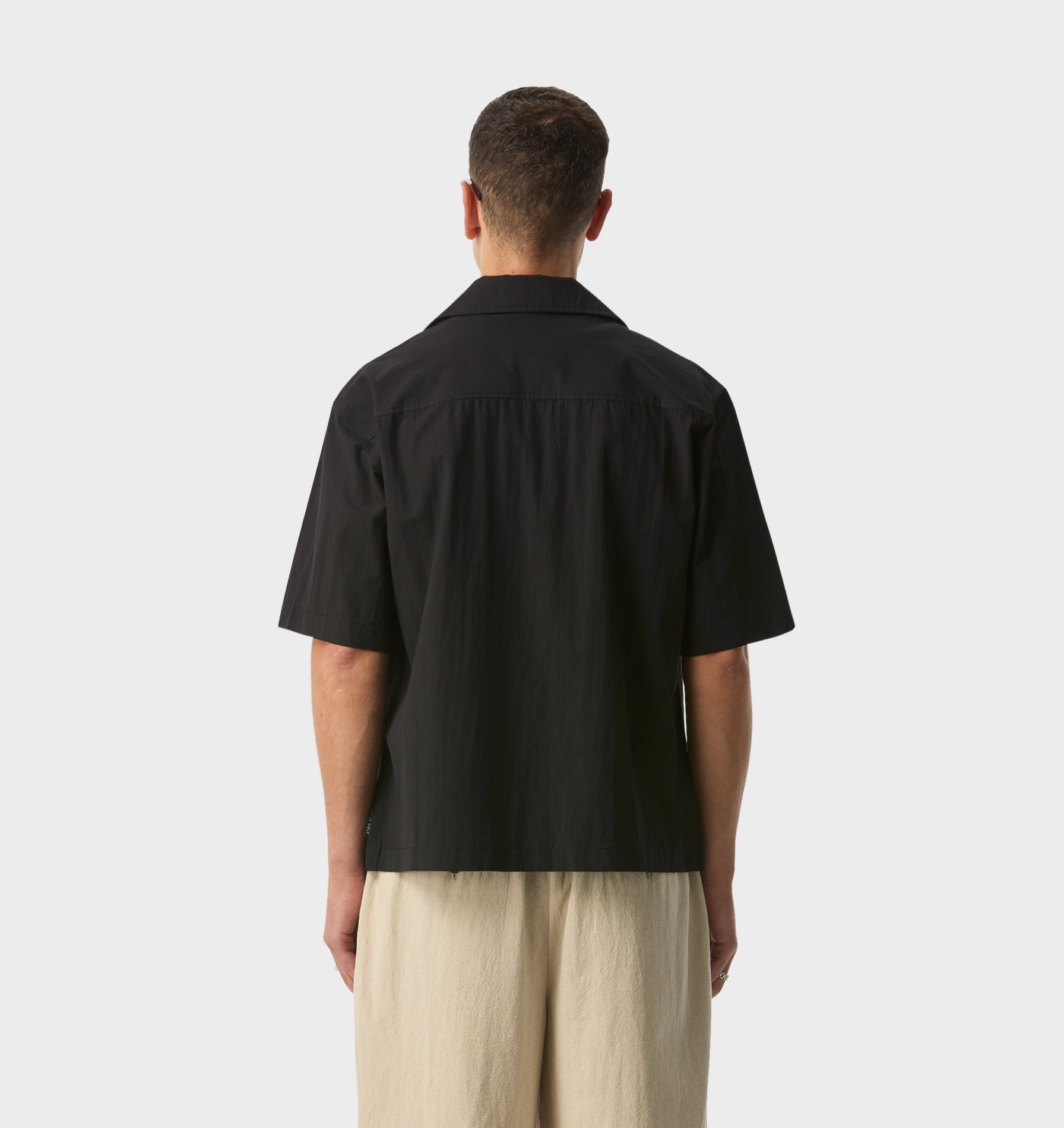 Box Cuban Collar Shirt - Vintage Black