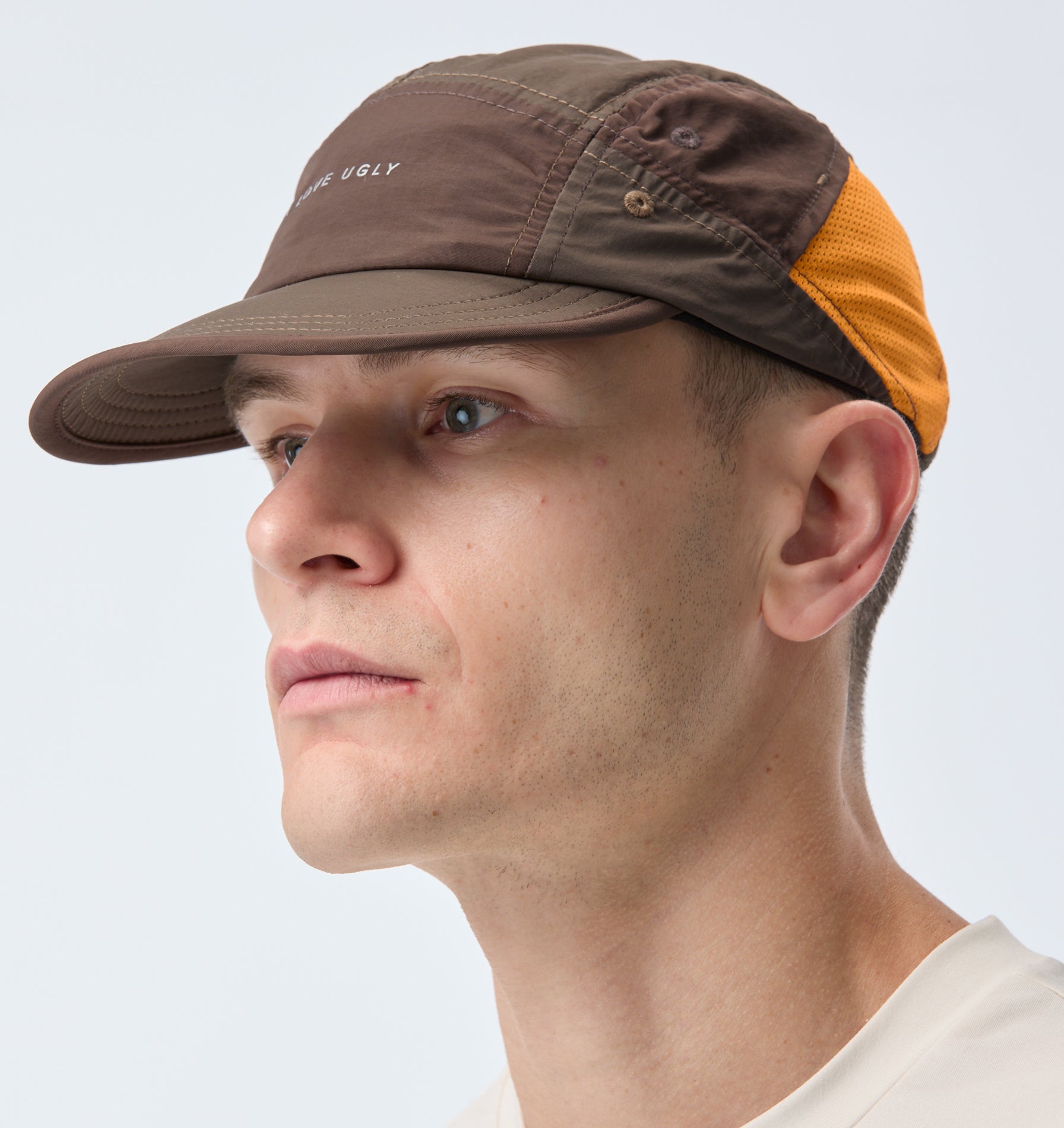 Active 5 Panel Cap - Brown/Black/Orange