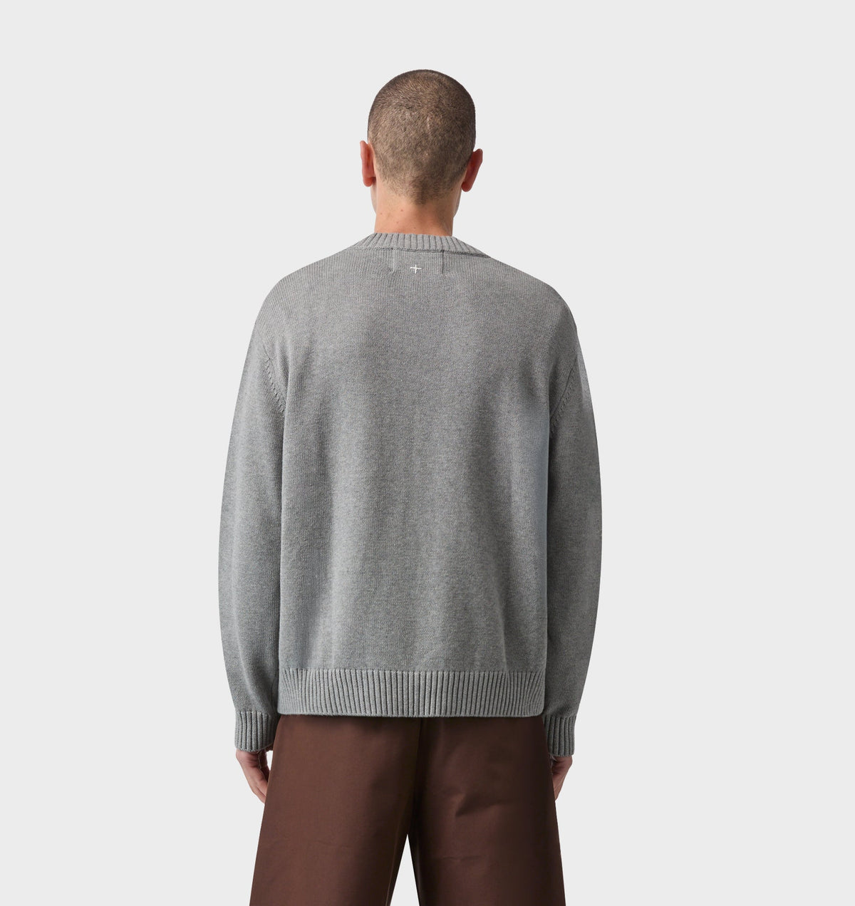 V Neck Sweater - Grey Marle