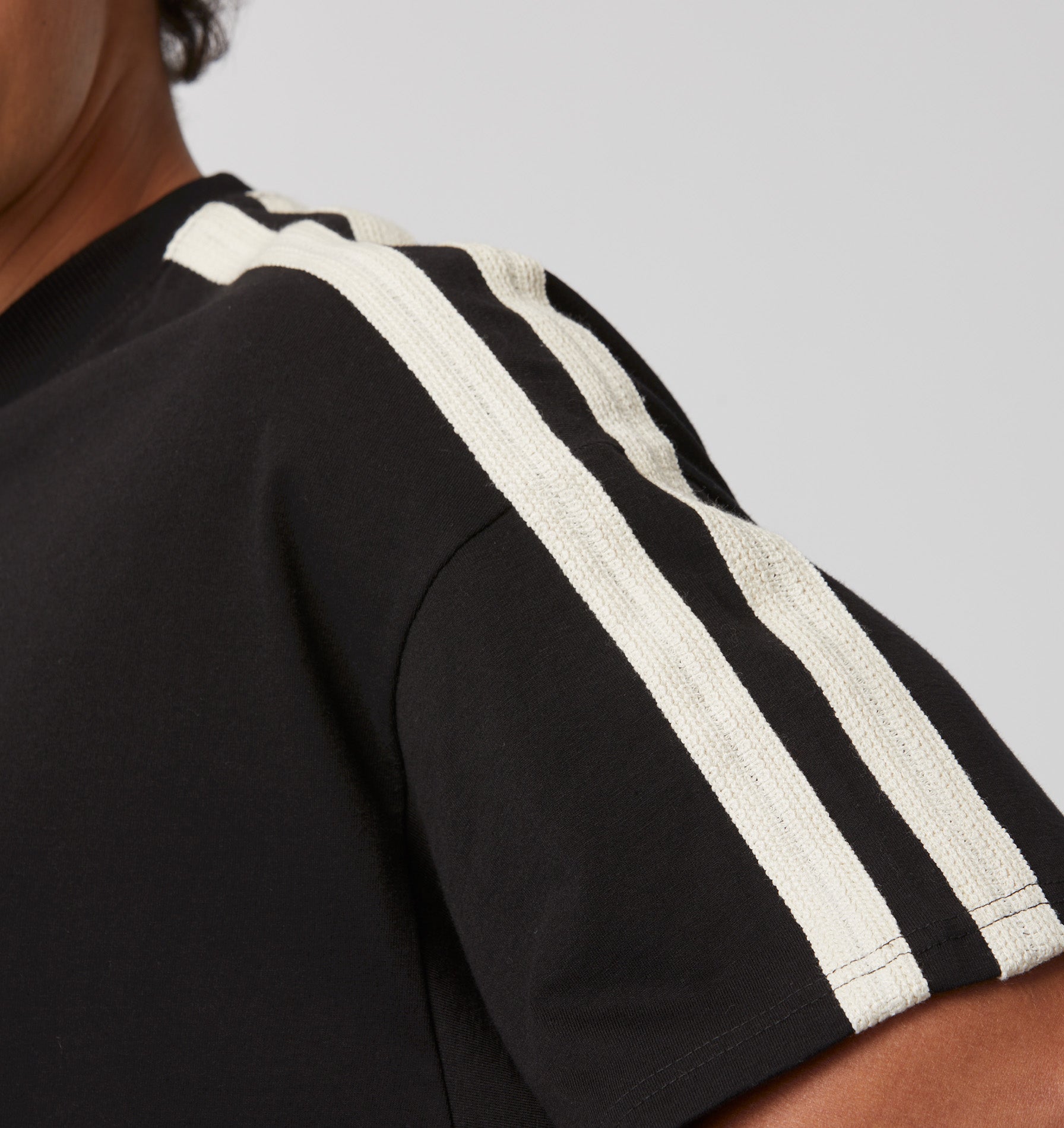 Lace Trim Box Tee - Black