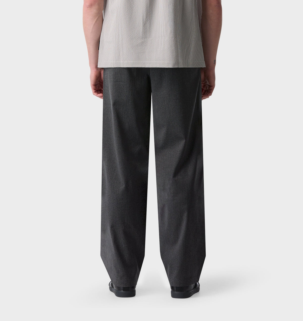 Twin Pleat Pant - Dark Grey Herringbone