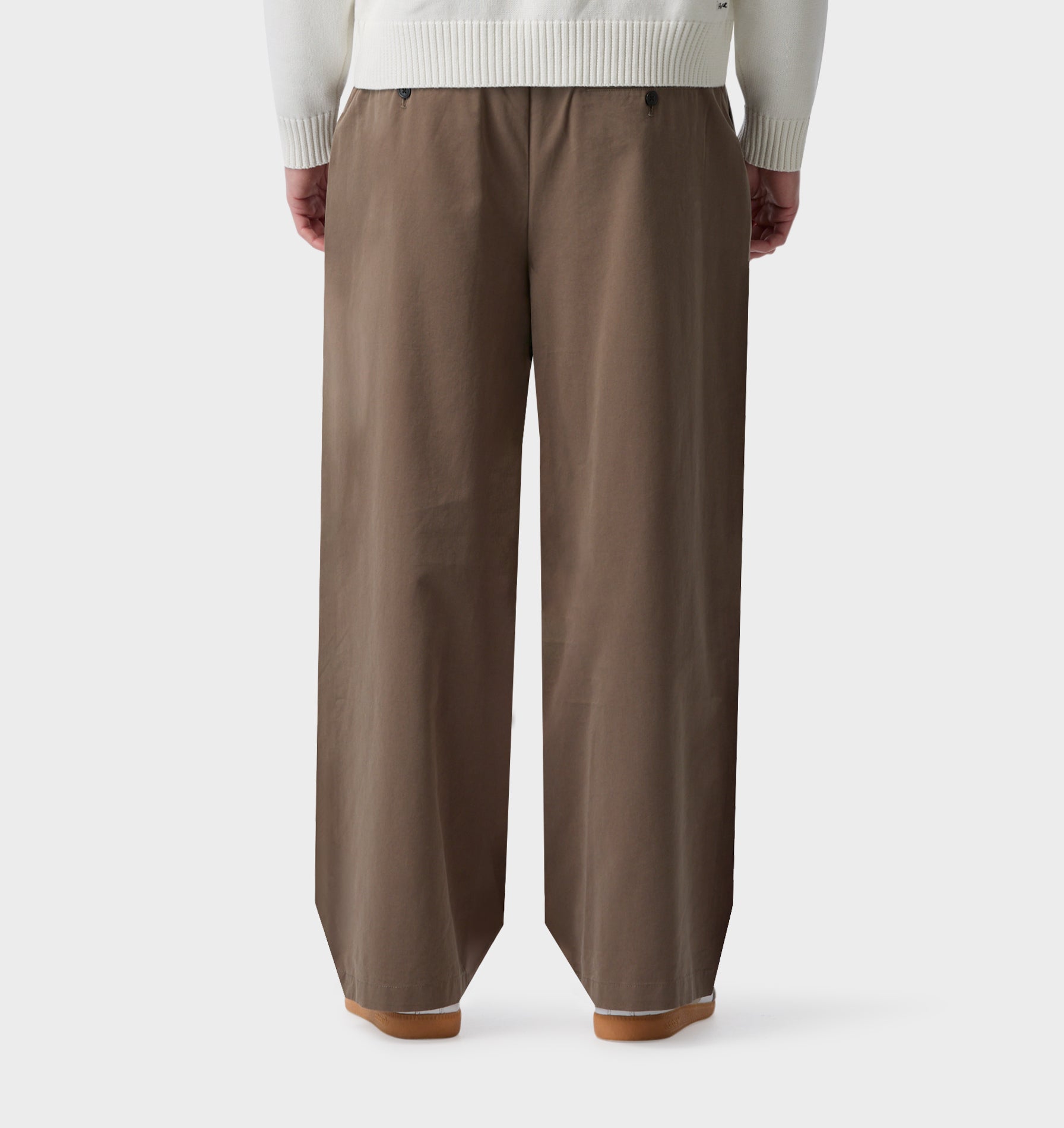 Cotton Albert Pleated Pant - Mushroom