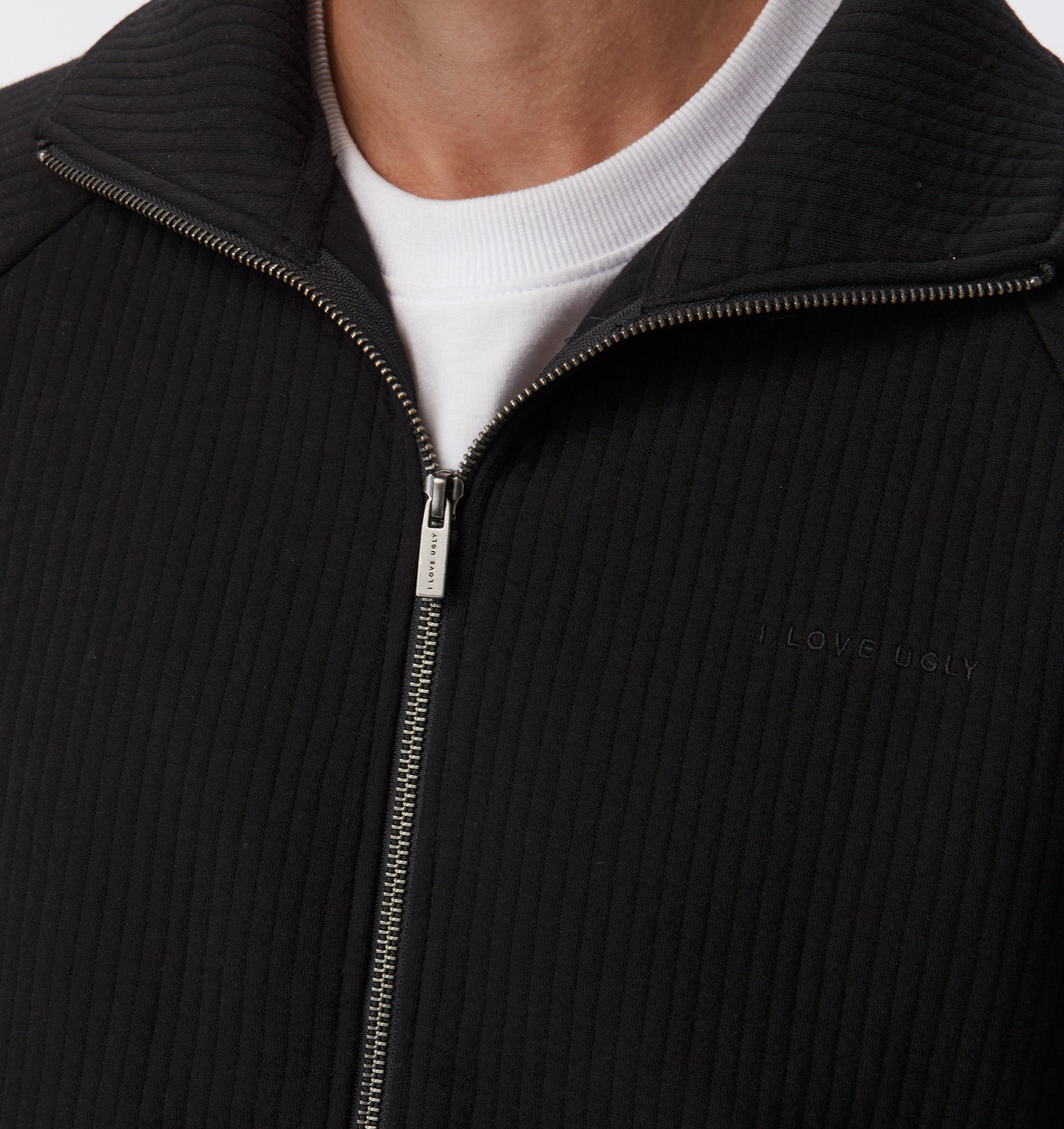 Zip Through Tottenham Pullover - Black