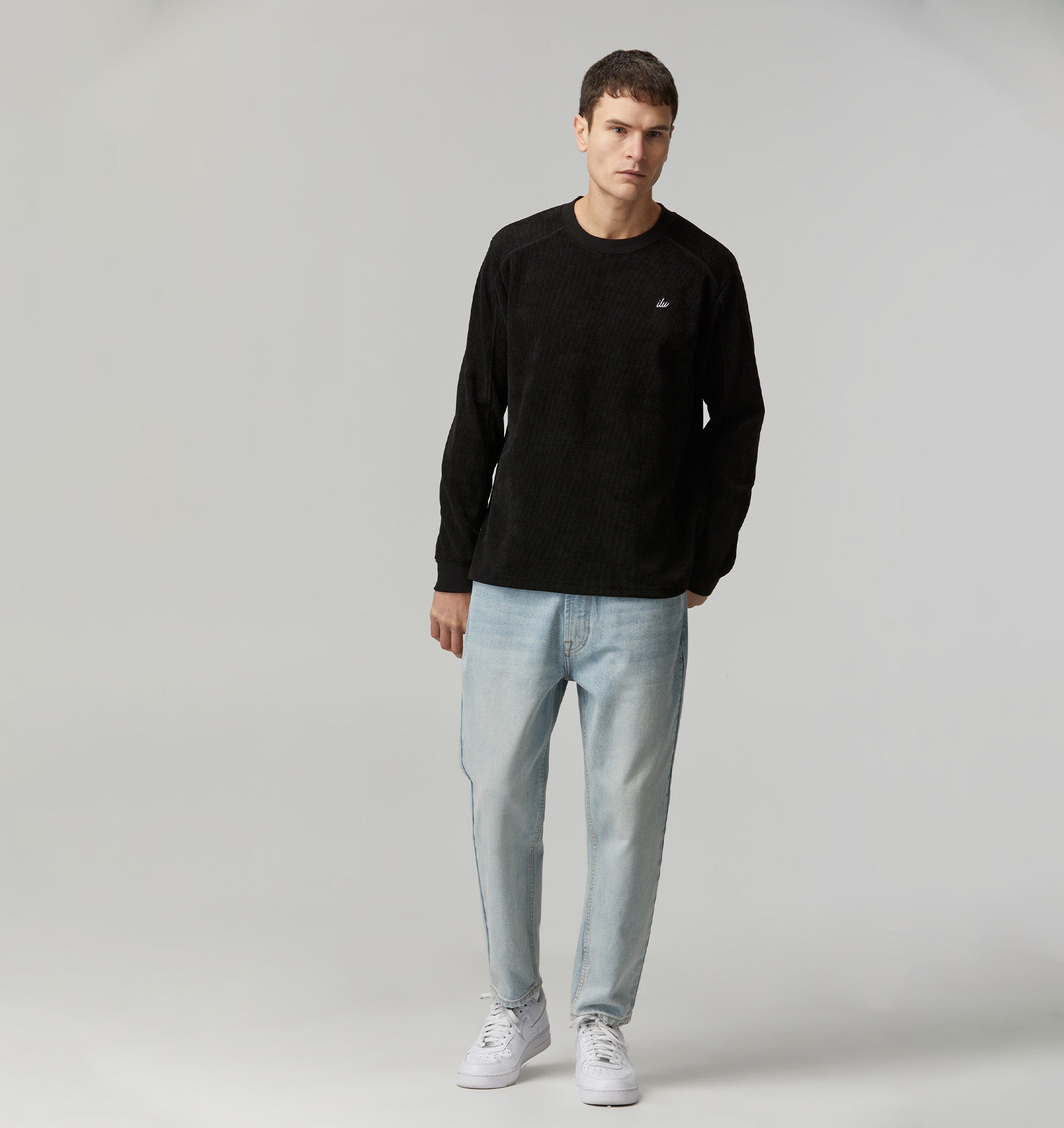 Textured LS Tee - Black