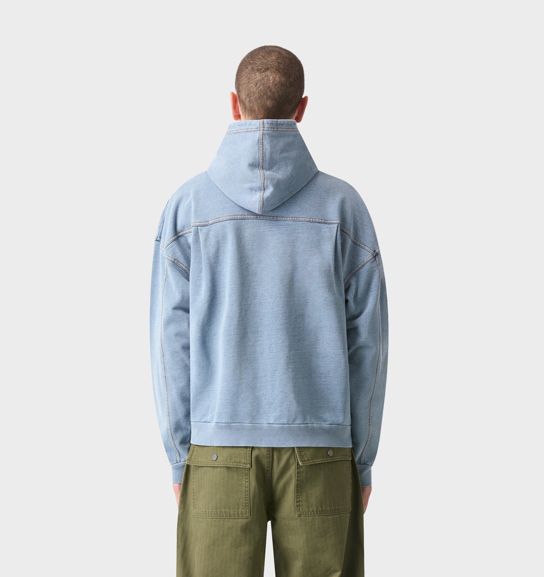 Oversized Hood - Washed Vintage Blue