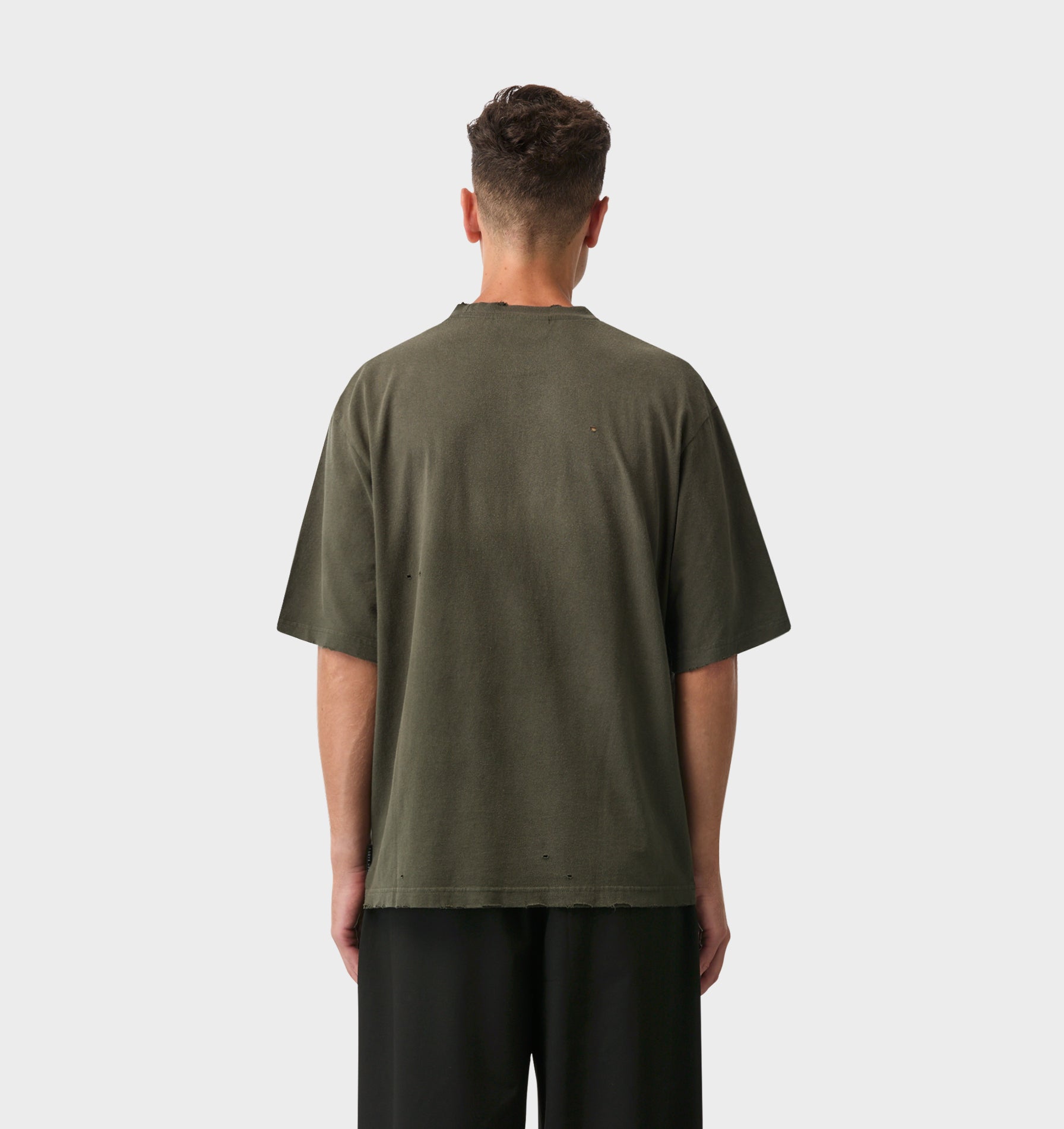 Distressed Oversized Tee - Faded Green