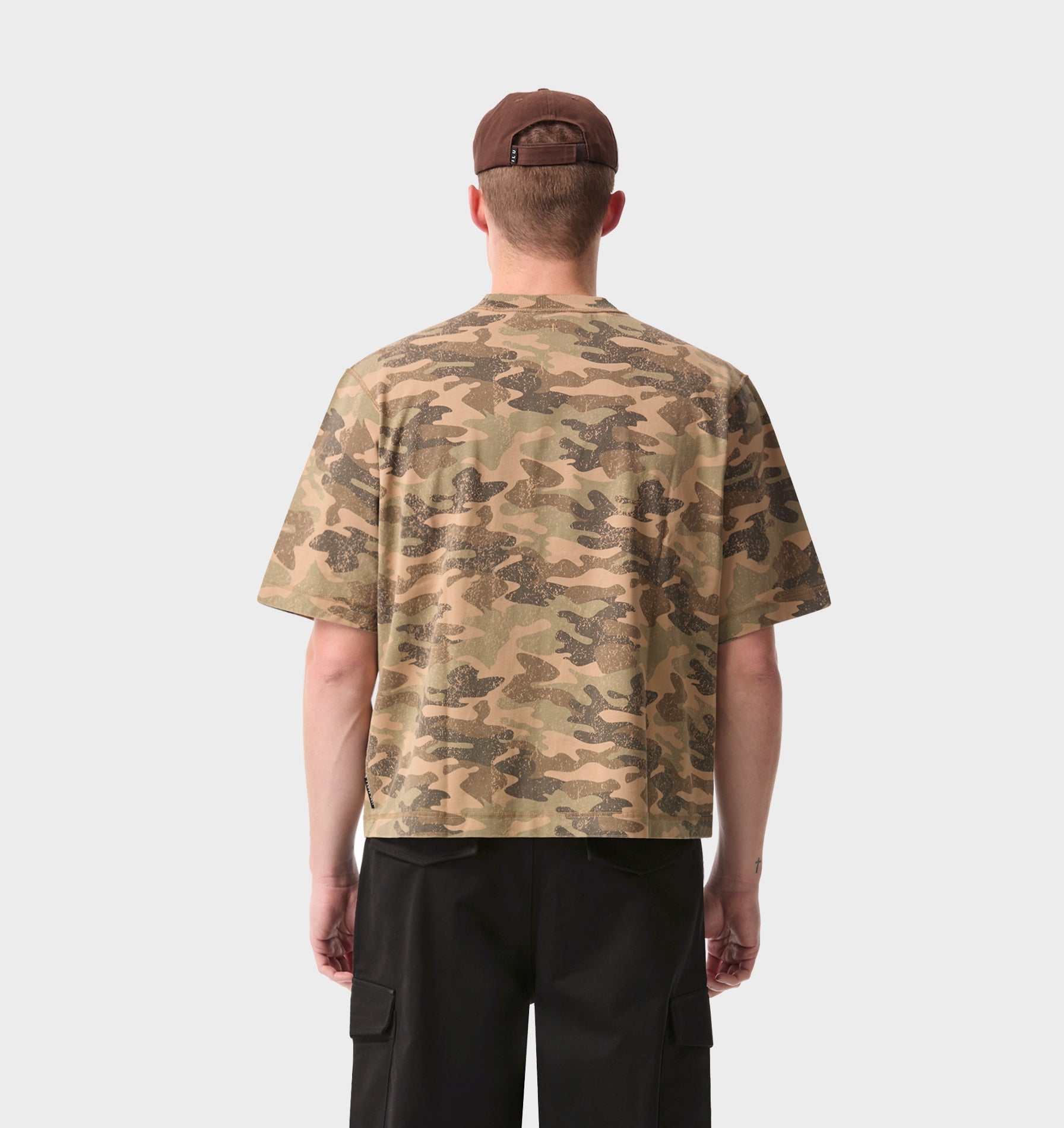 Crop Box Tee - Army Camo