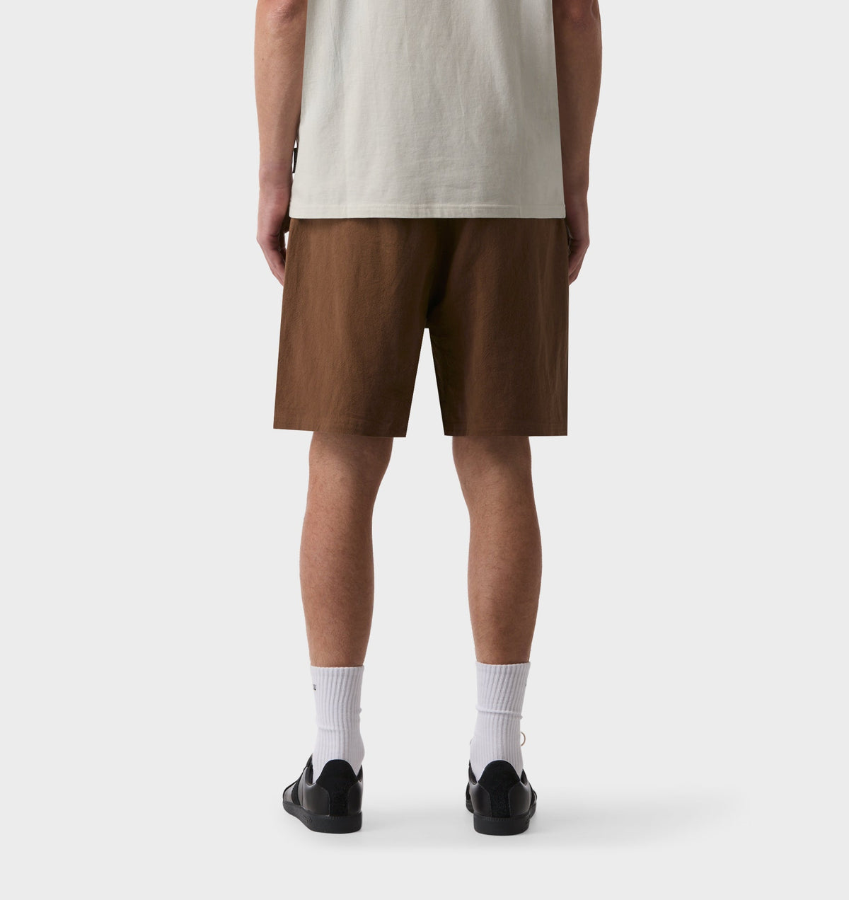 Linen Michael Pleat Short - Coffee Bean