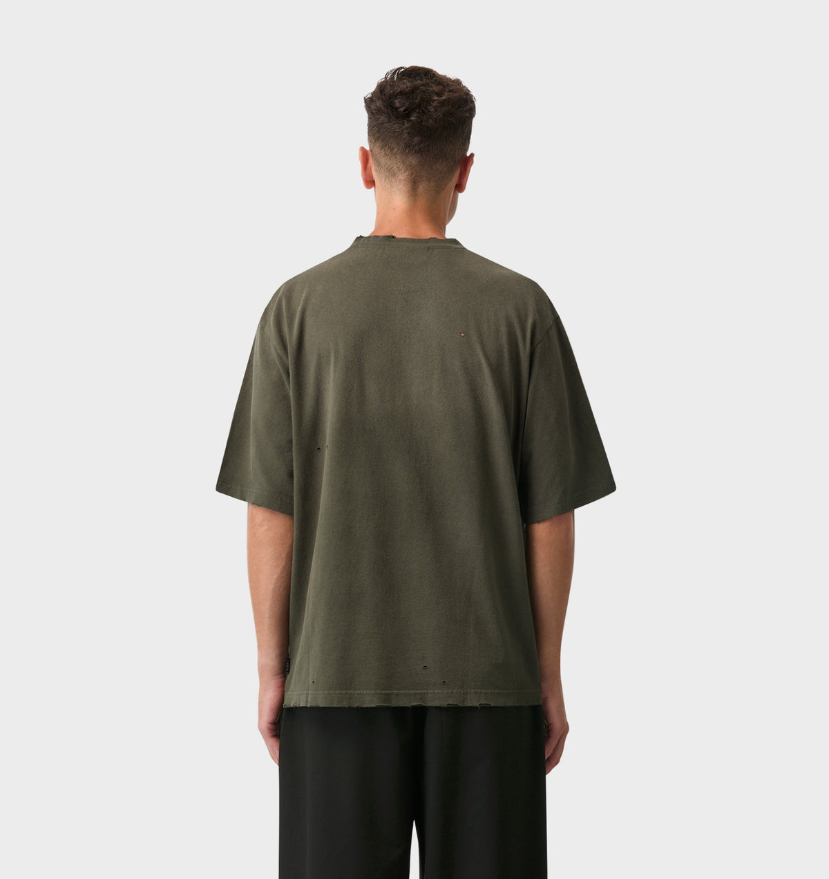 Distressed Oversized Tee - Faded Green