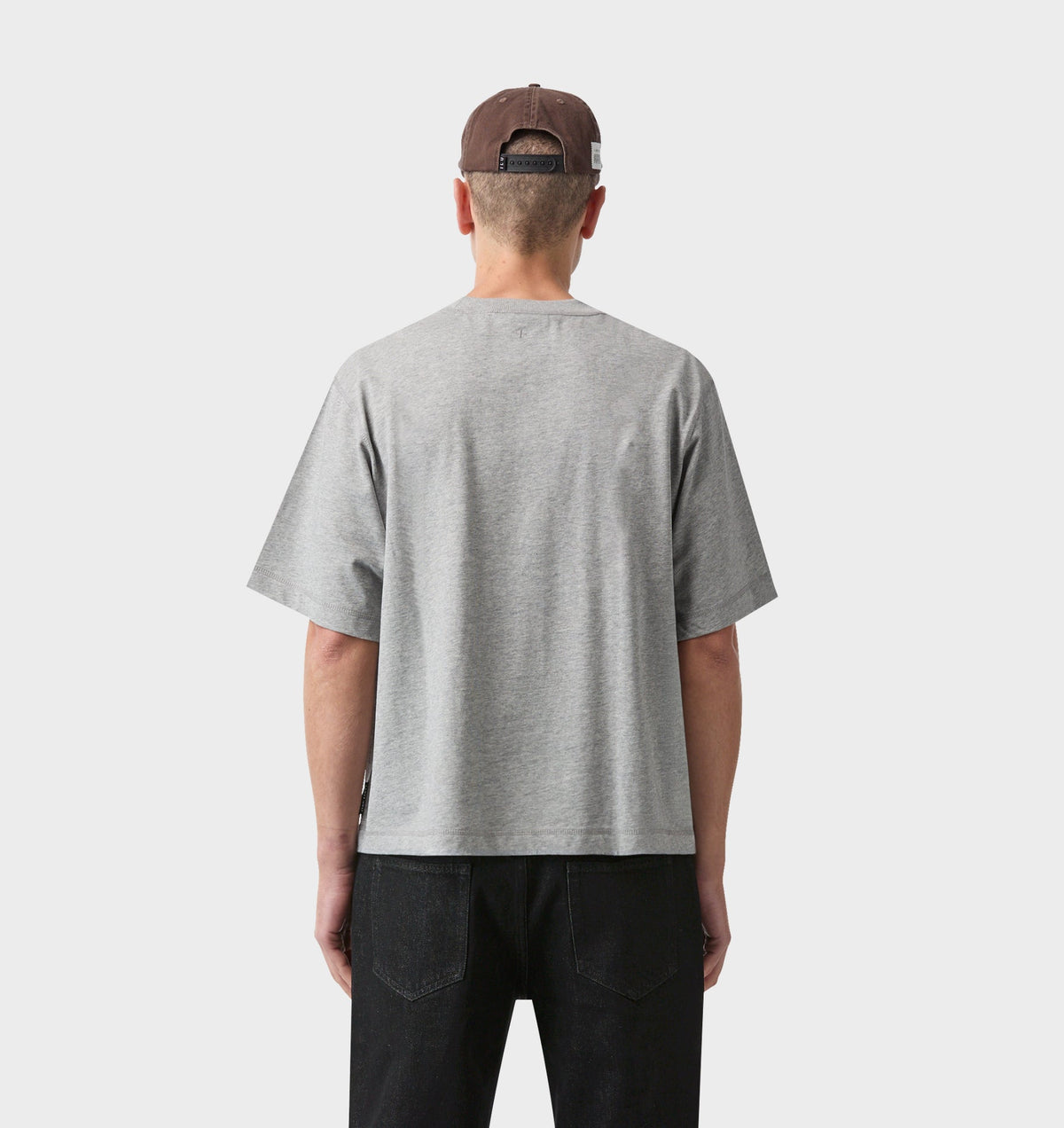 Horse Crop Box Tee - Heather Grey