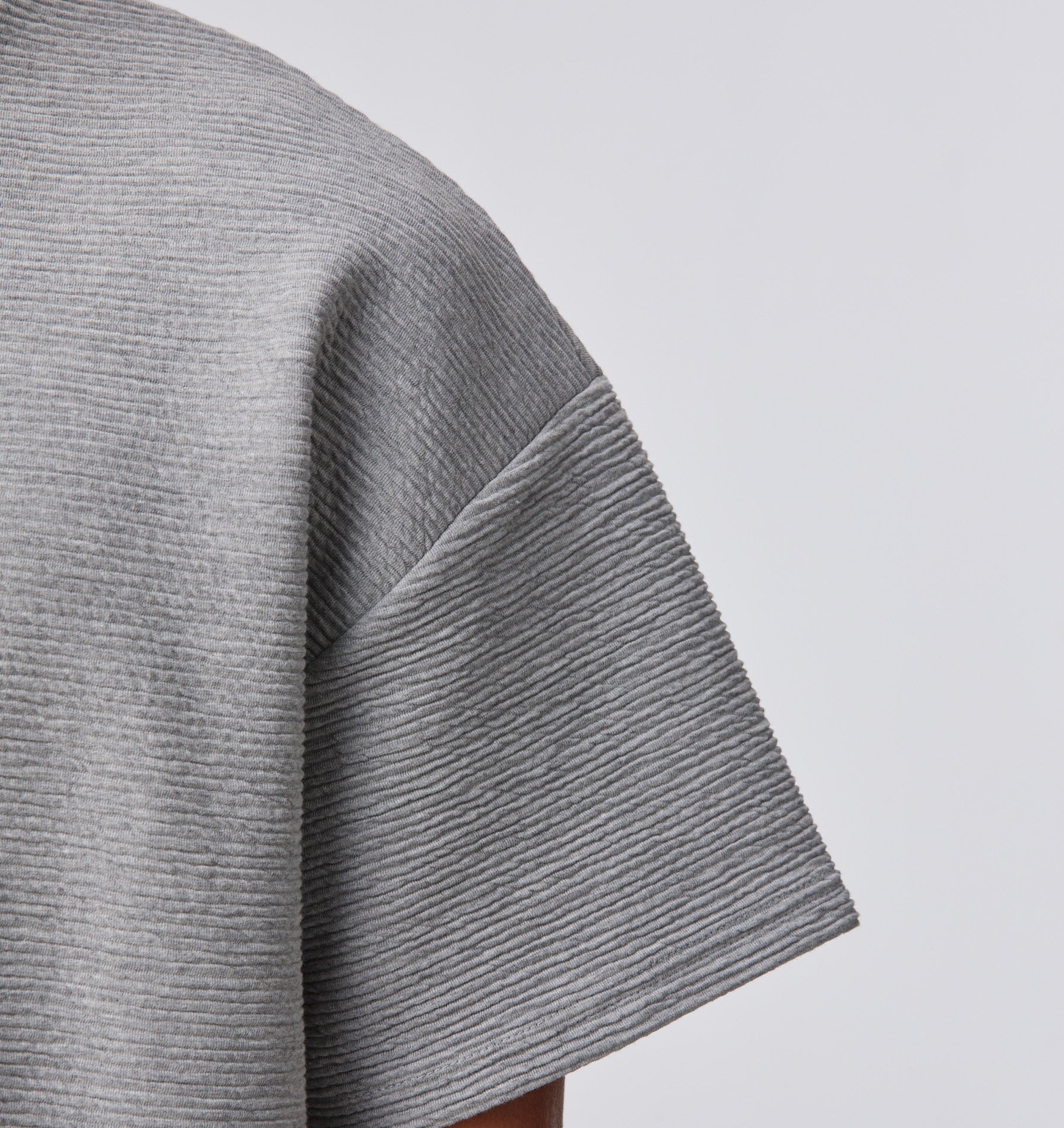 Ridged Lewi Crop Tee - Vintage Grey