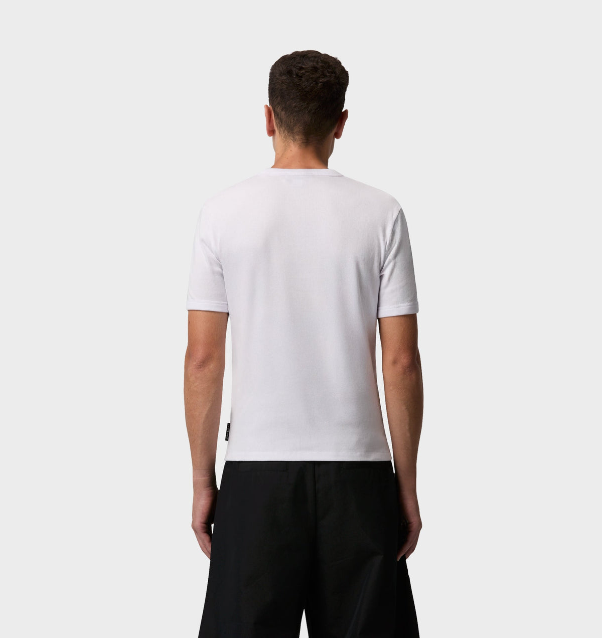 Ribbed Slim Tee - White