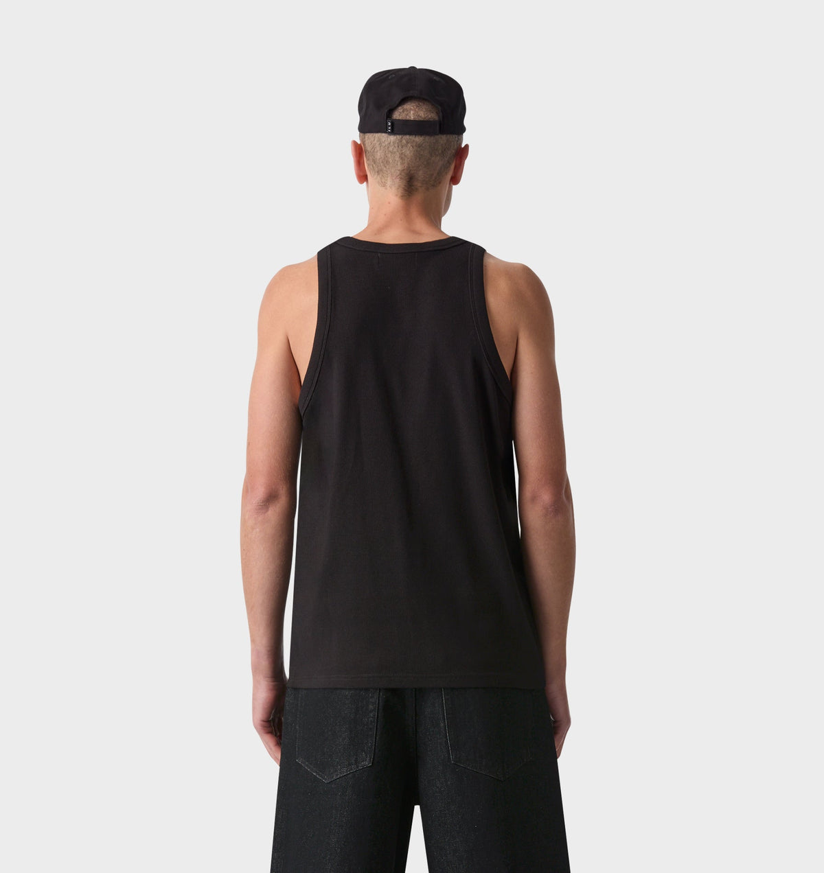 Ribbed Slim Tank - Black