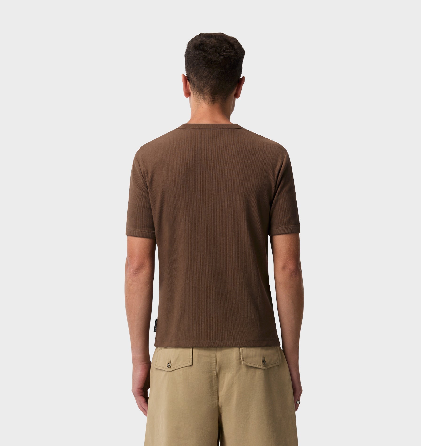 Ribbed Slim Tee - Fossil Brown