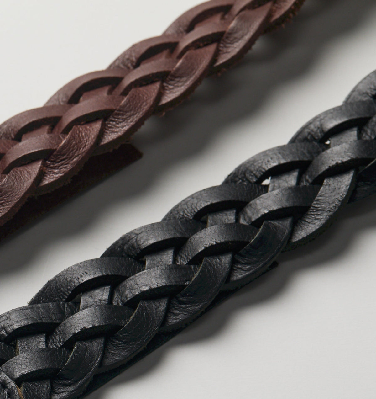 Hand-Braided Leather Belt - Black