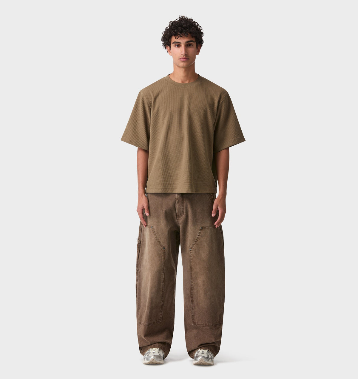 Waffle Box Crop Tee - Haze