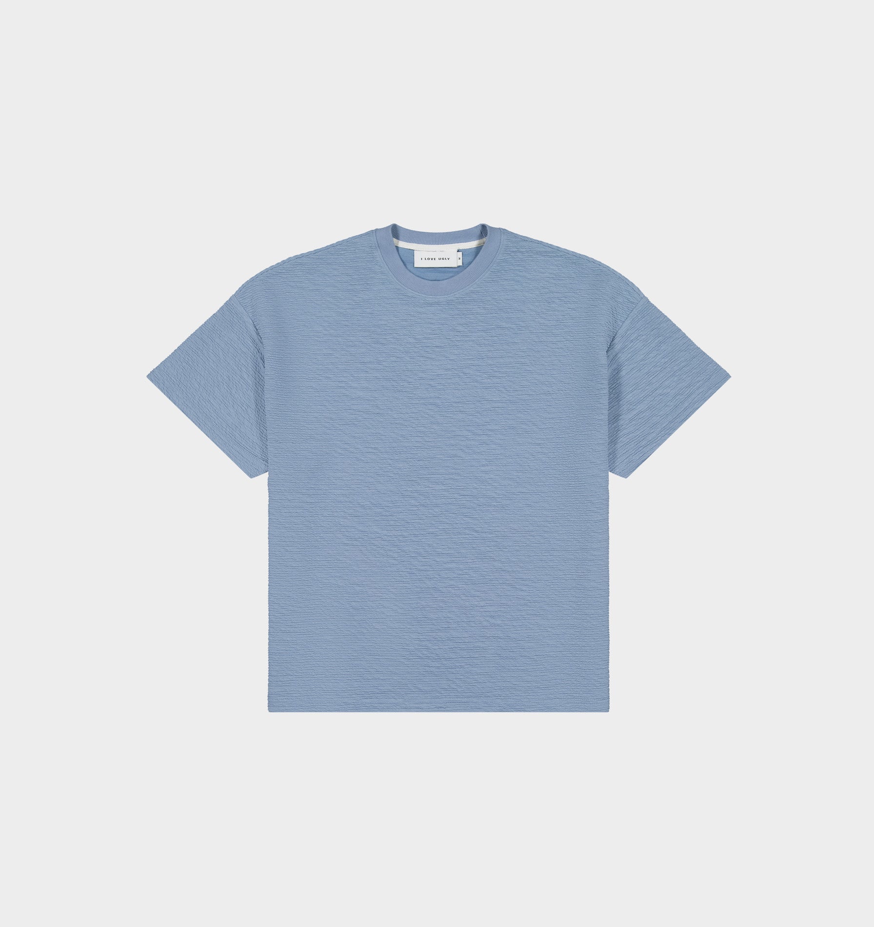 Ridged Lewi Crop Tee - Steel Blue