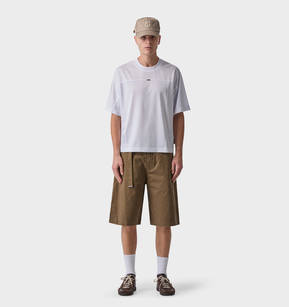 Belted Barrel Leg Short - Moss